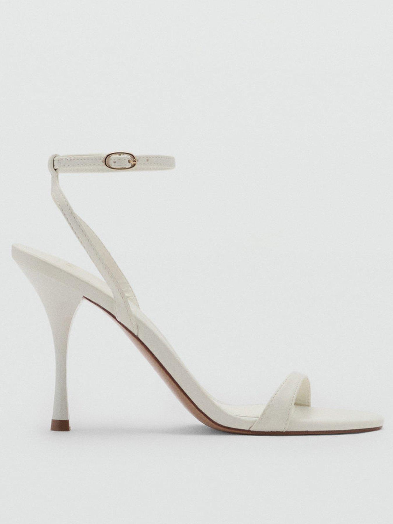 undefined Strappy Heeled Sandals - Cream