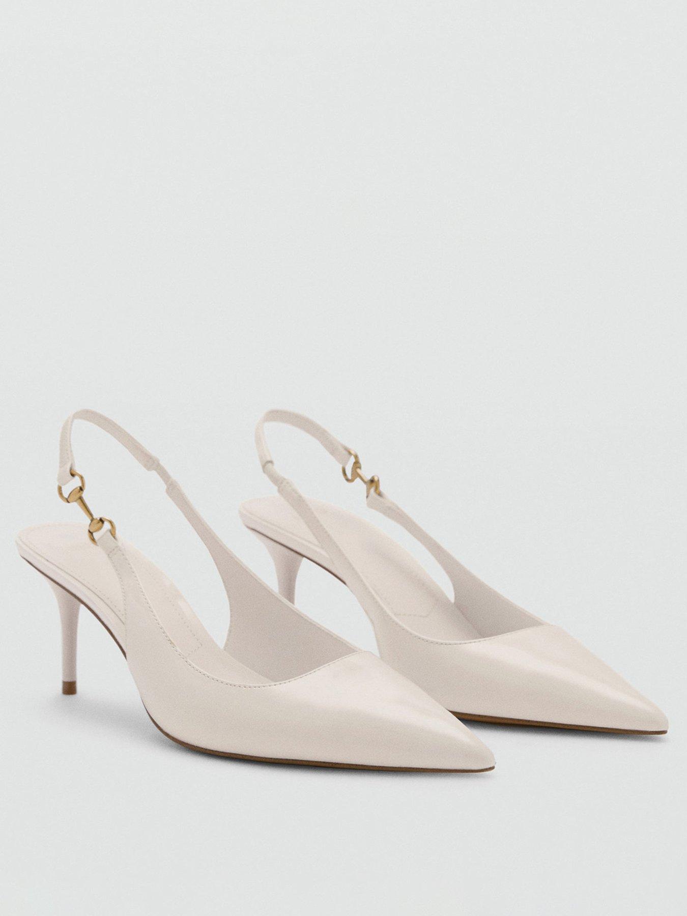  image of mango-heeled-shoes-with-link-detail-beige