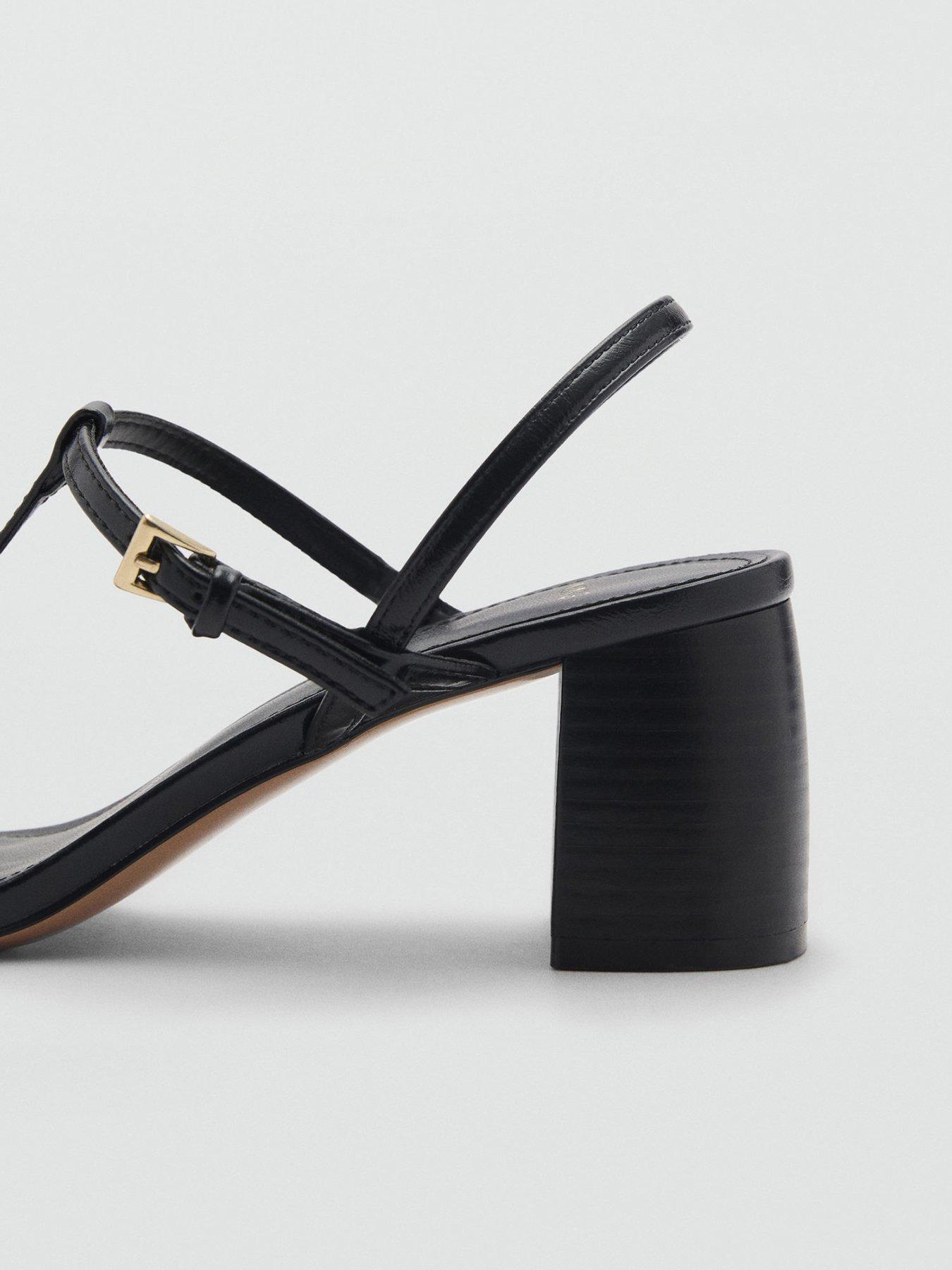  image of mango-high-heeled-sandals-with-buckle-straps-black