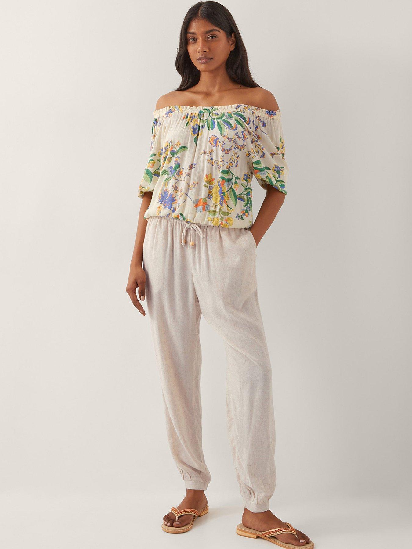  image of monsoon-kaia-printed-top-ivory