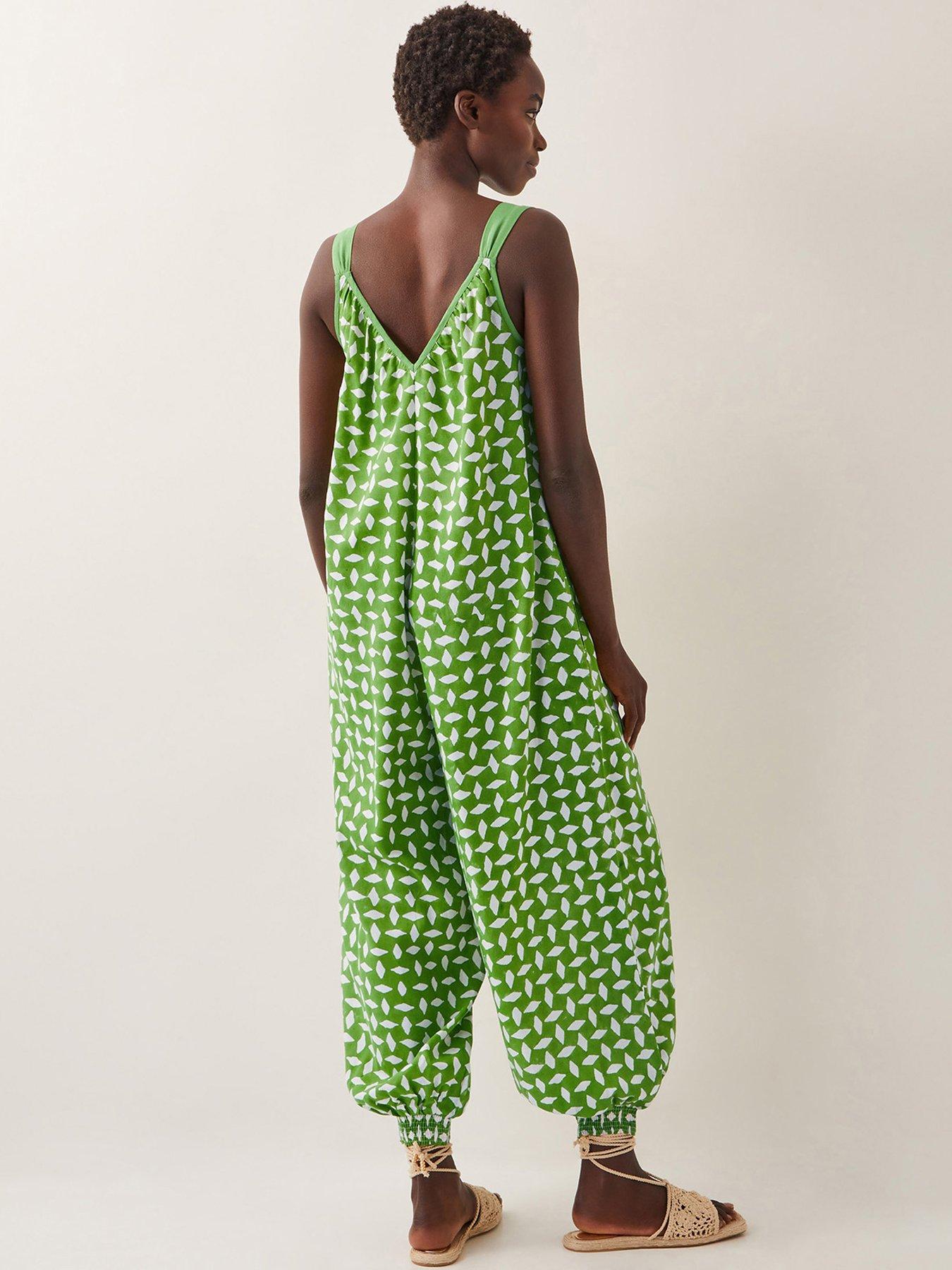  image of monsoon-geena-geo-romper-green