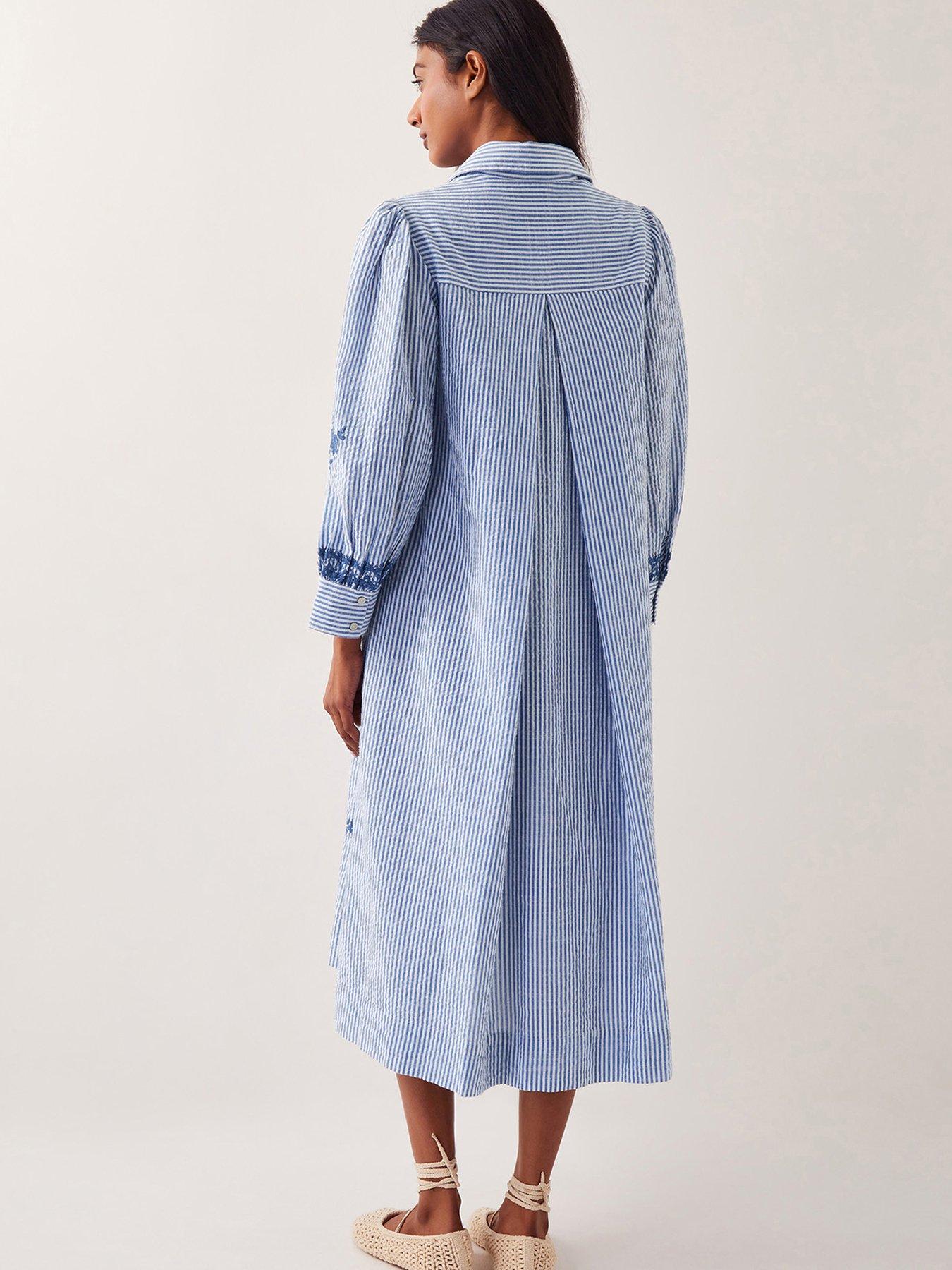  image of monsoon-marlowe-embellished-dress-blue