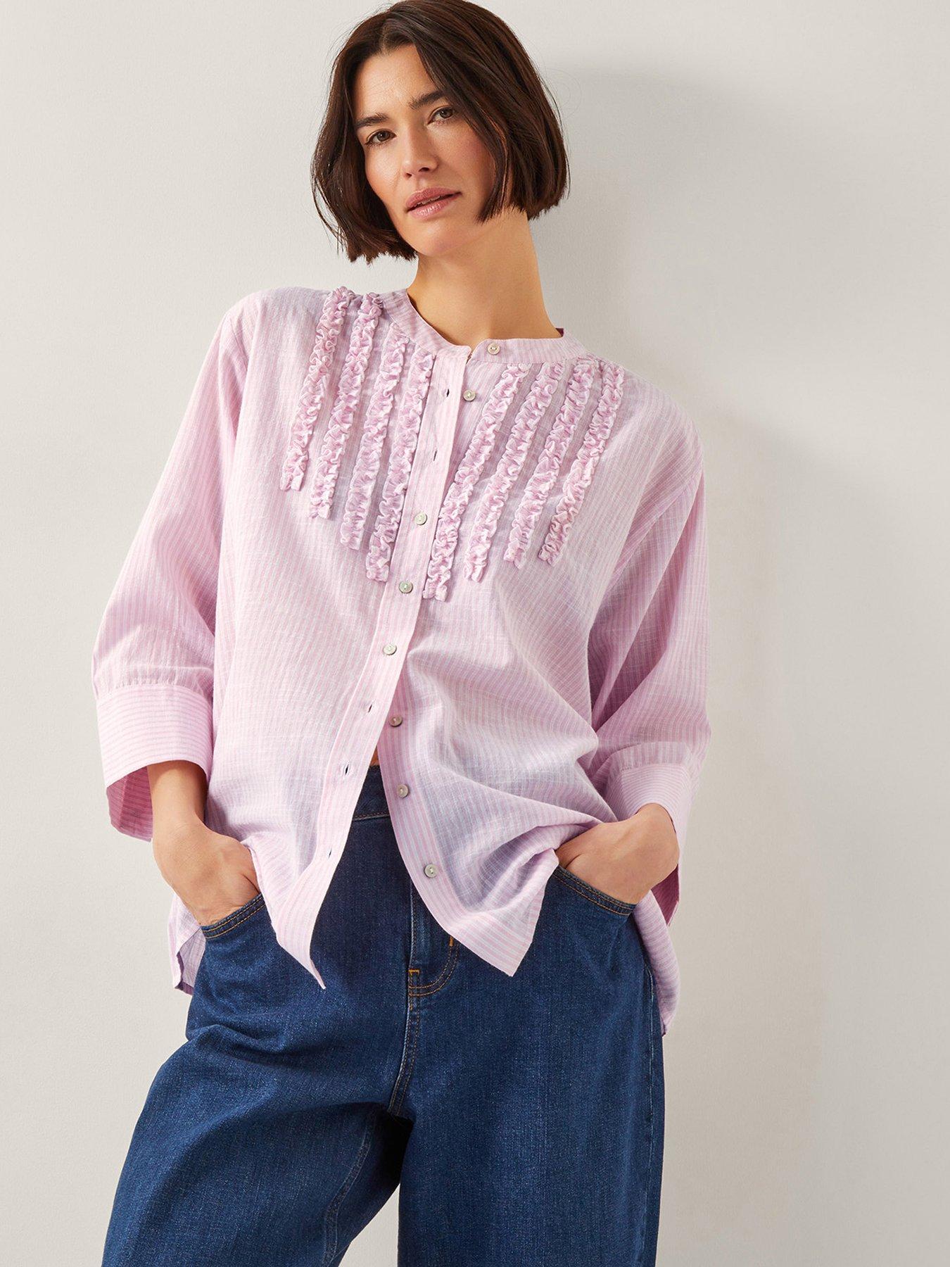 undefined Laura Ruffle Shirt - Pink