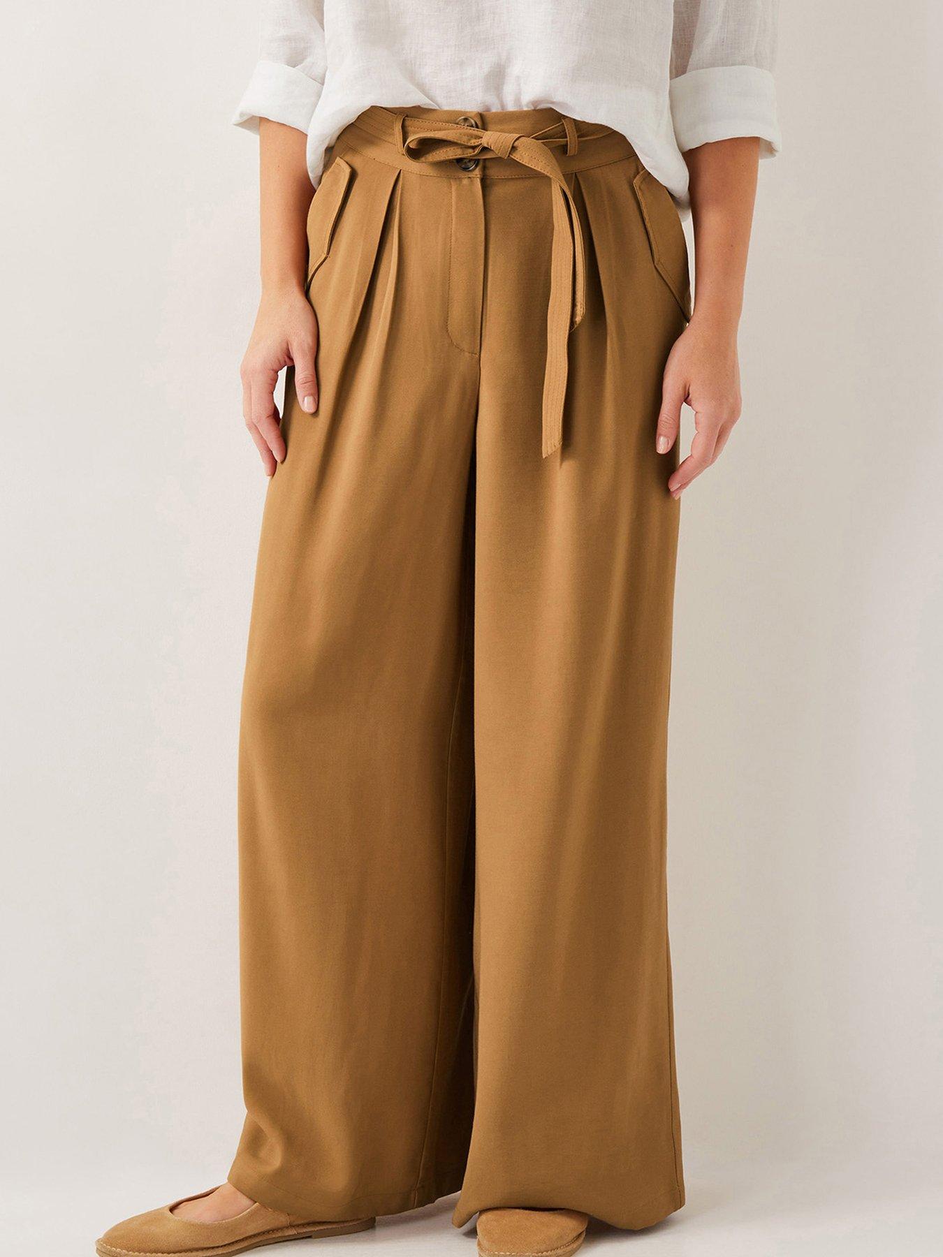 undefined Nina Wide Leg Trouser - Brown