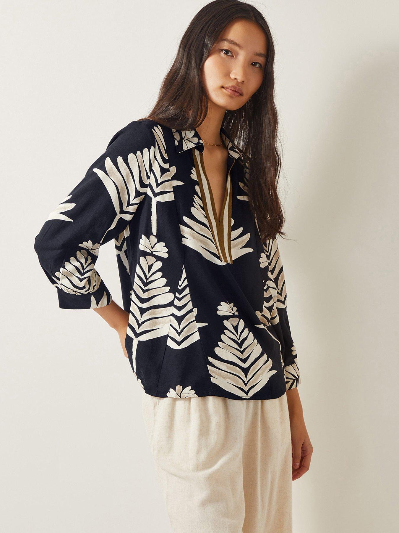 undefined Pamela Print Top - Black