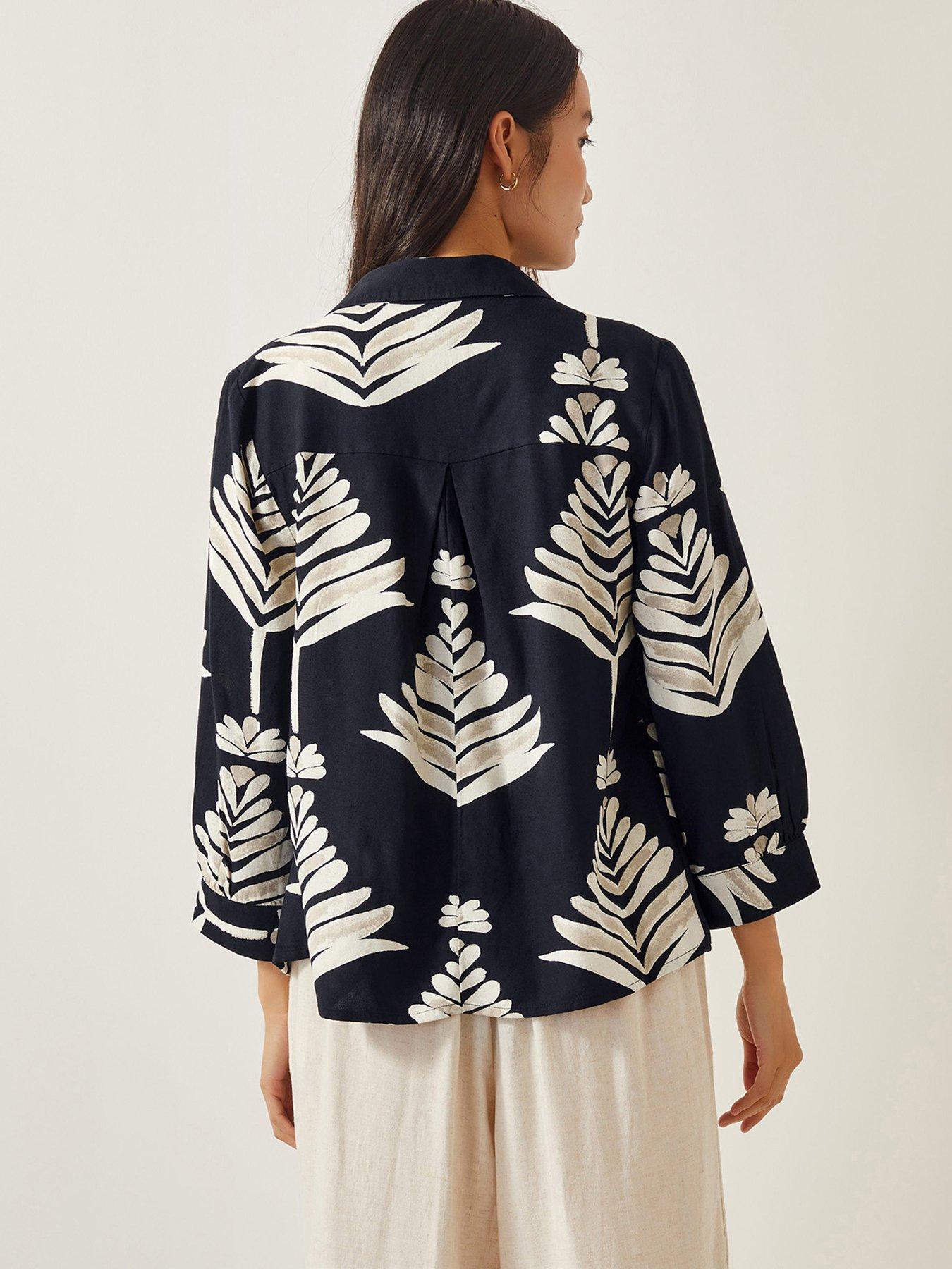 Image 2 of 5 of Monsoon Pamela Print Top - Black