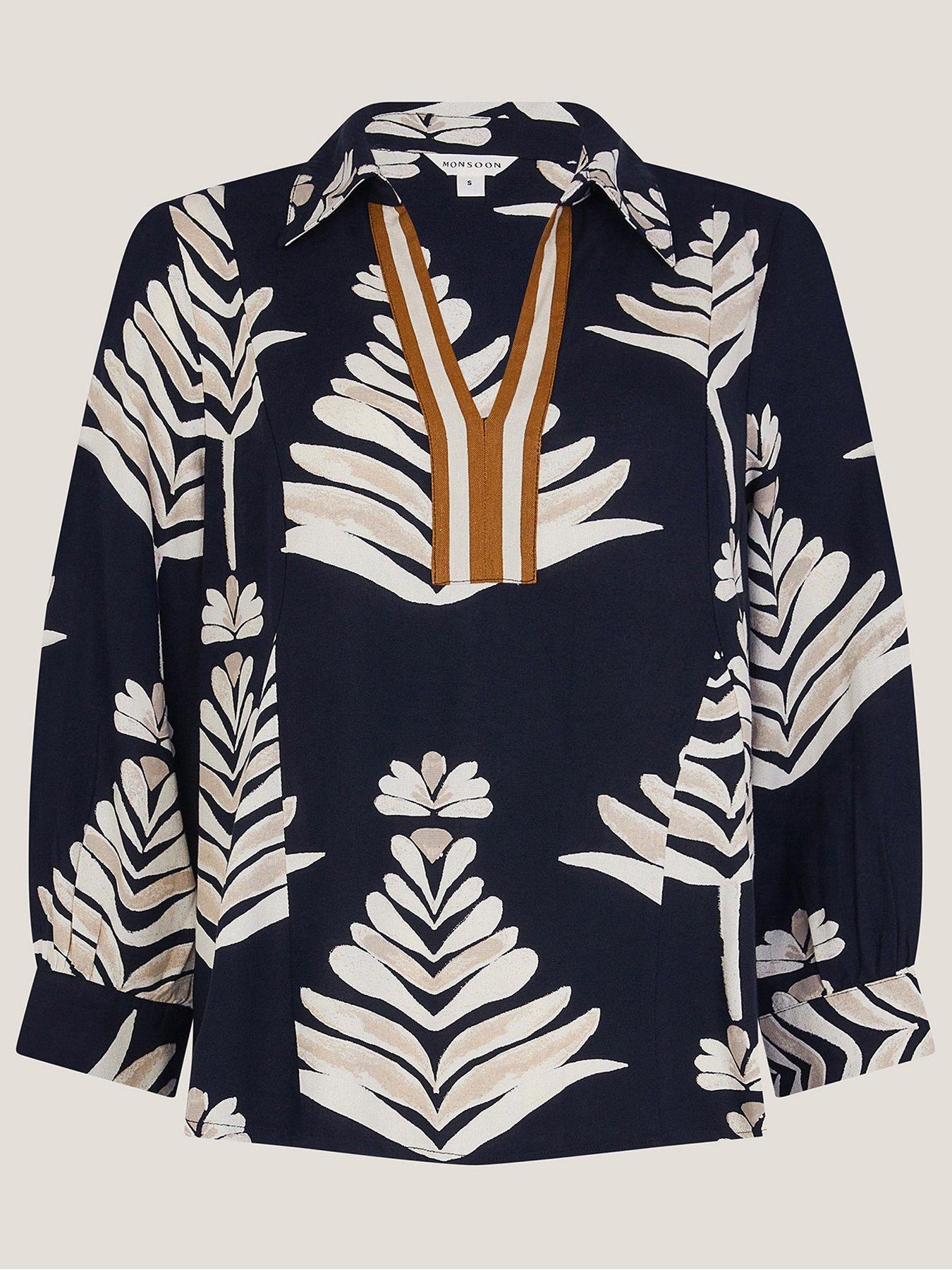 Image 3 of 5 of Monsoon Pamela Print Top - Black