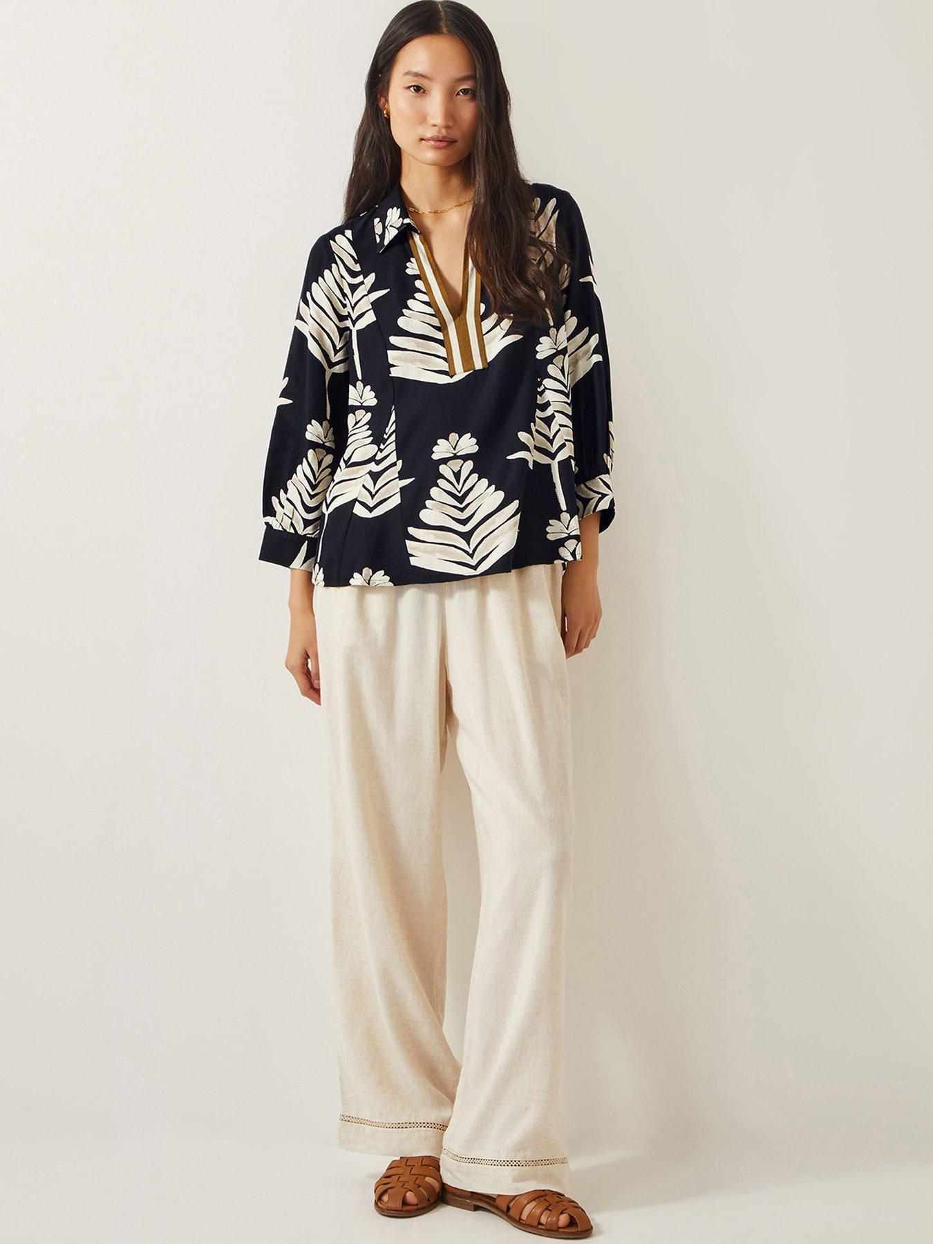 Image 4 of 5 of Monsoon Pamela Print Top - Black