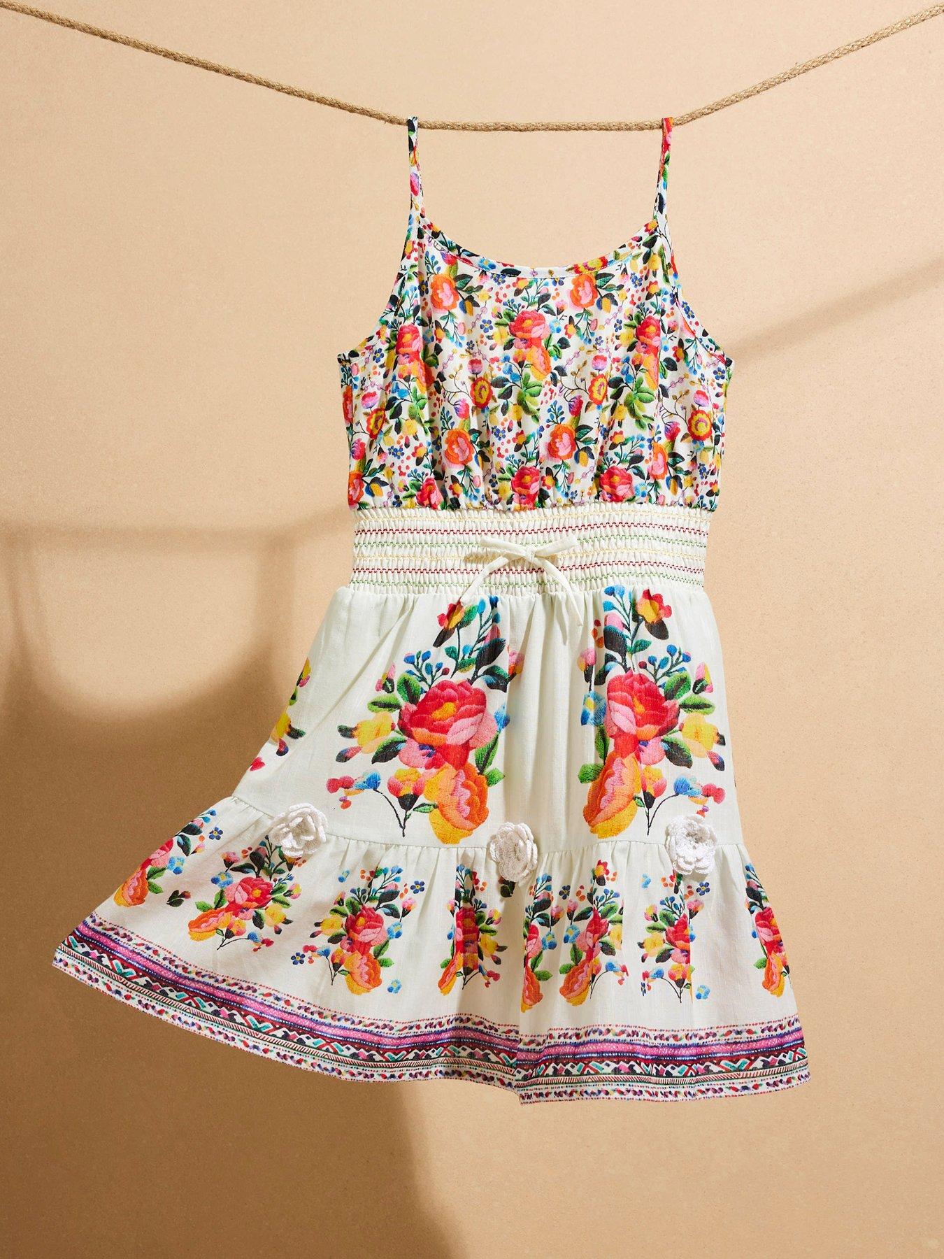 River Island Mini Girls Del Maar Floral Dress White Littlewoods - Main Image