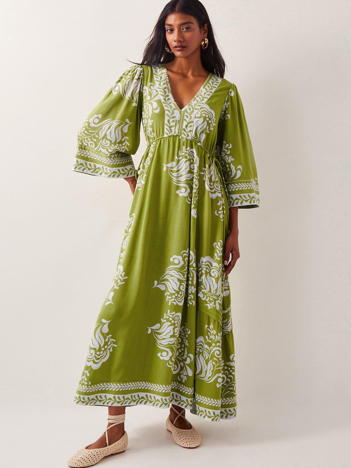 undefined Miley Print Dress - Green