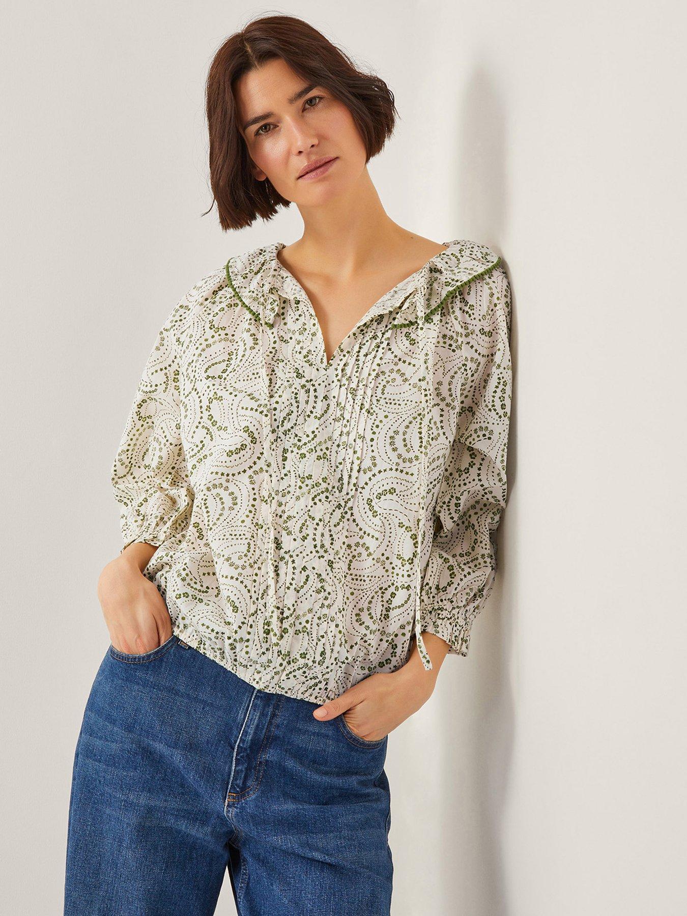  image of monsoon-delma-bubble-hem-top-ivory