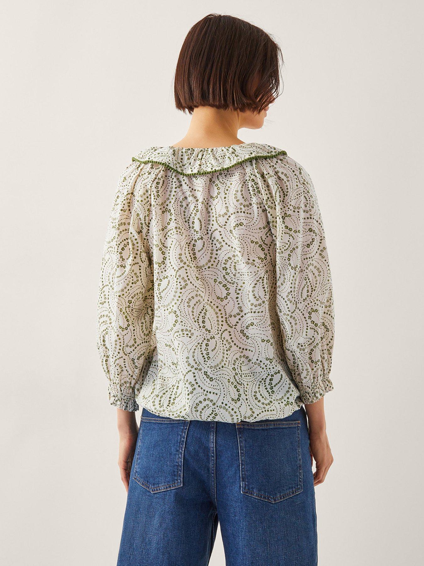  image of monsoon-delma-bubble-hem-top-ivory