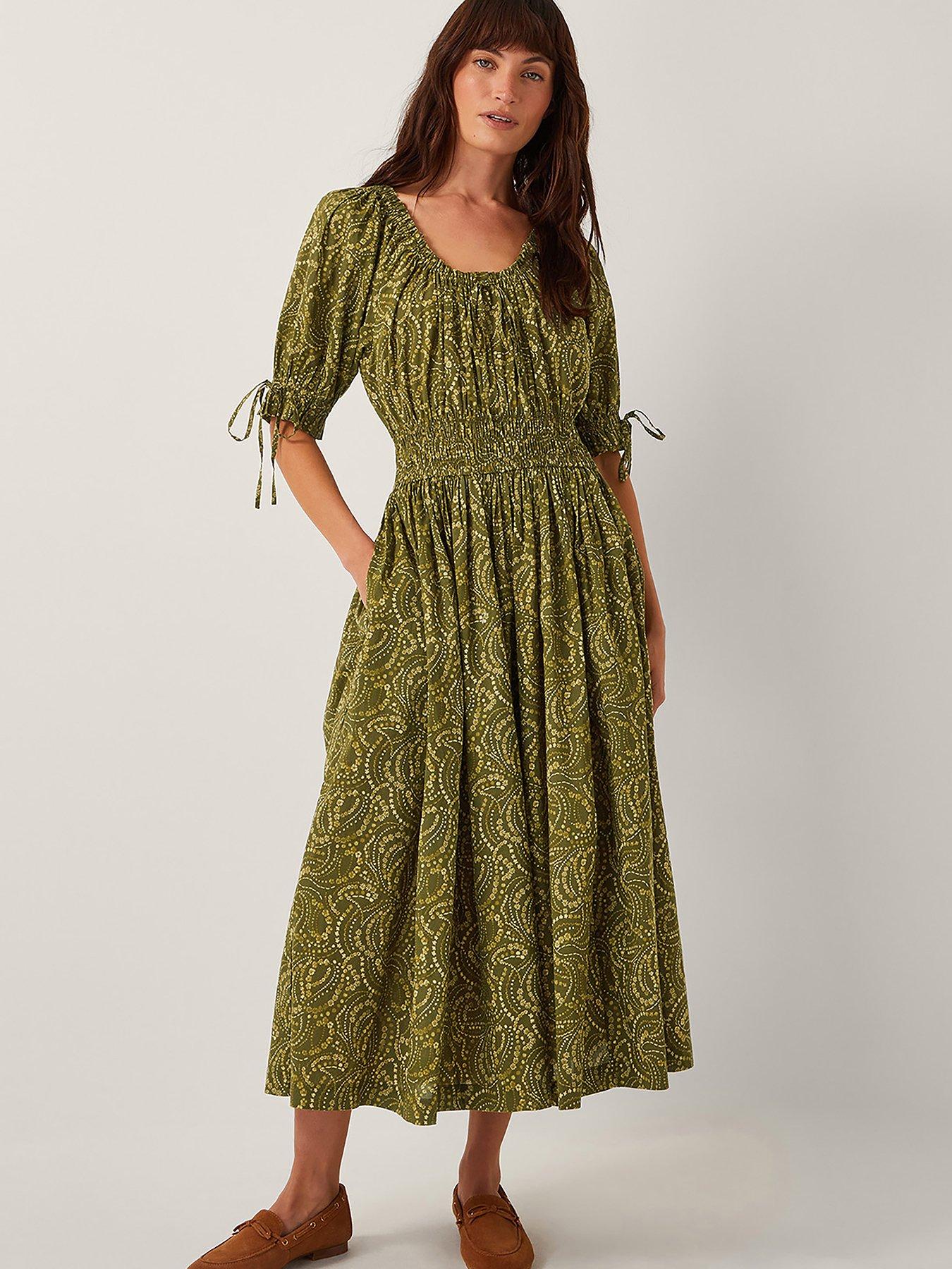 undefined Delma Print Dress - Green