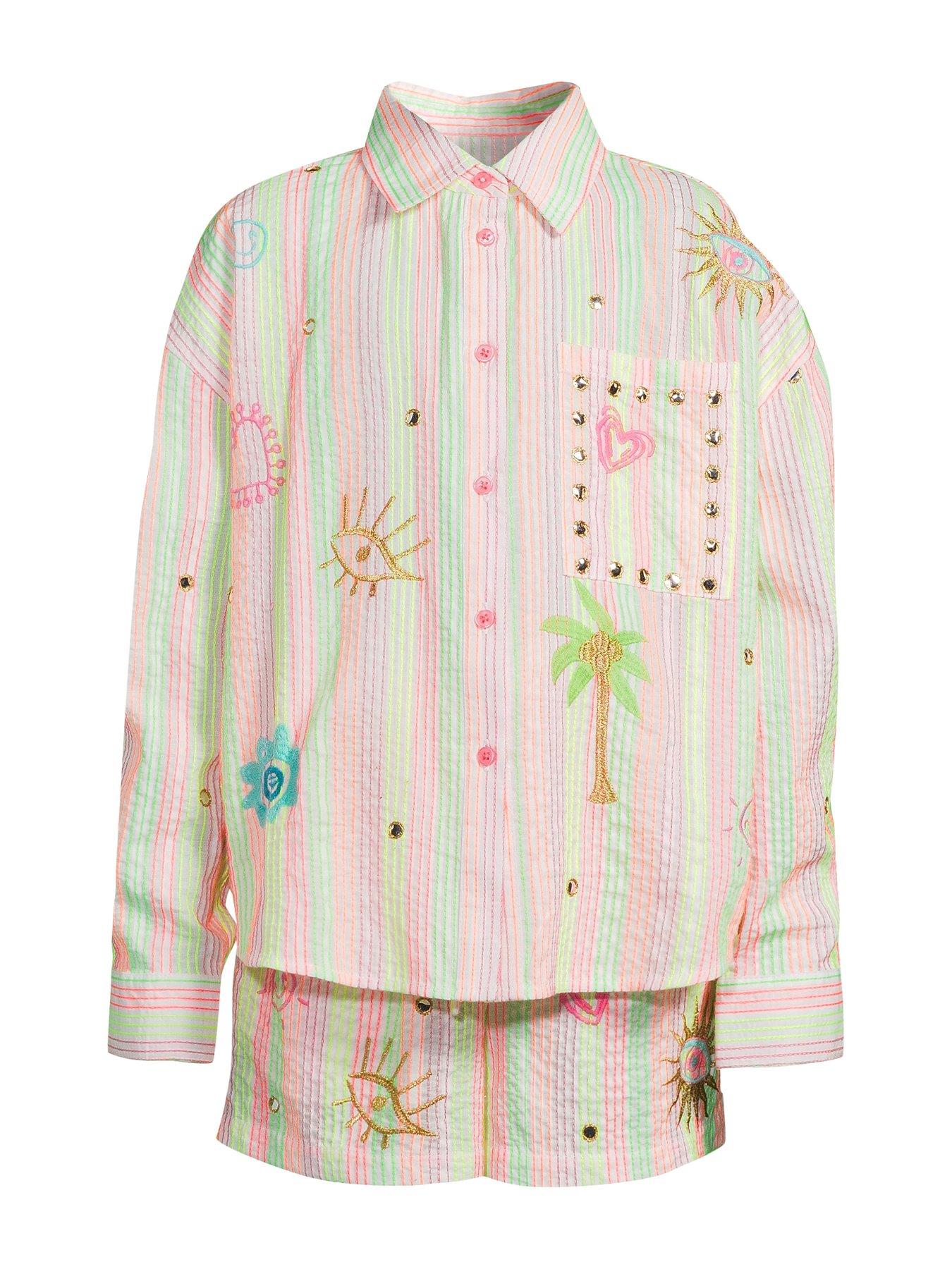 river-island-stripe-embroidered-older-girls-shirt-set-pink