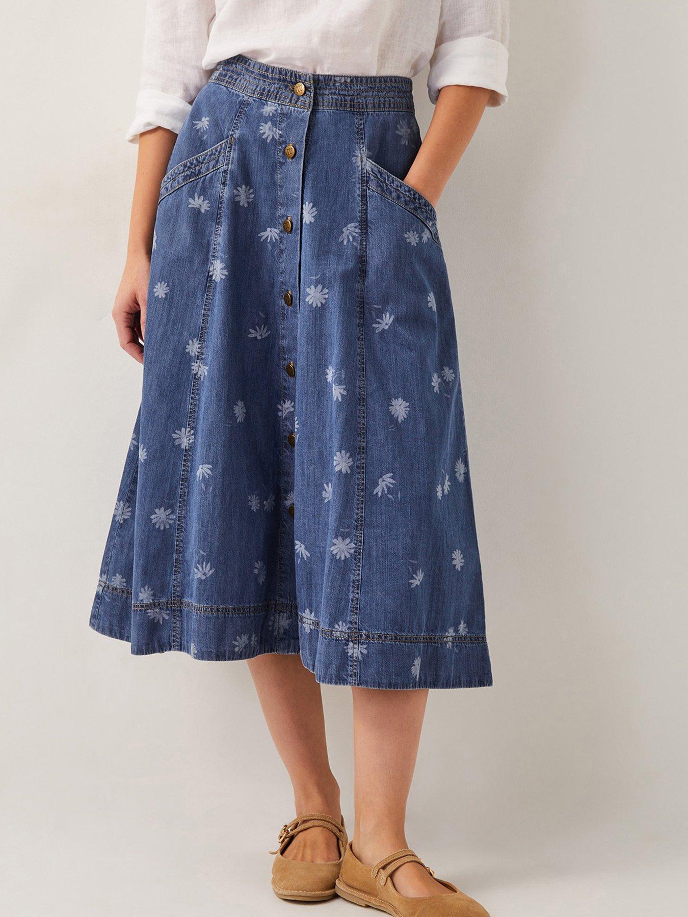 undefined Harper Daisy Skirt - Blue