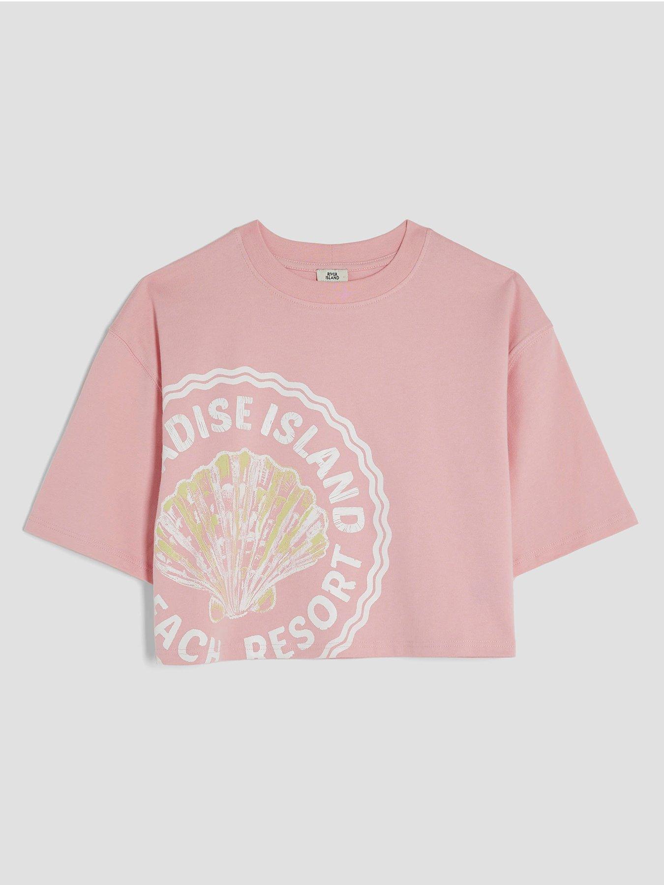 undefined Older Girls Shell Crop T-shirt - Pink