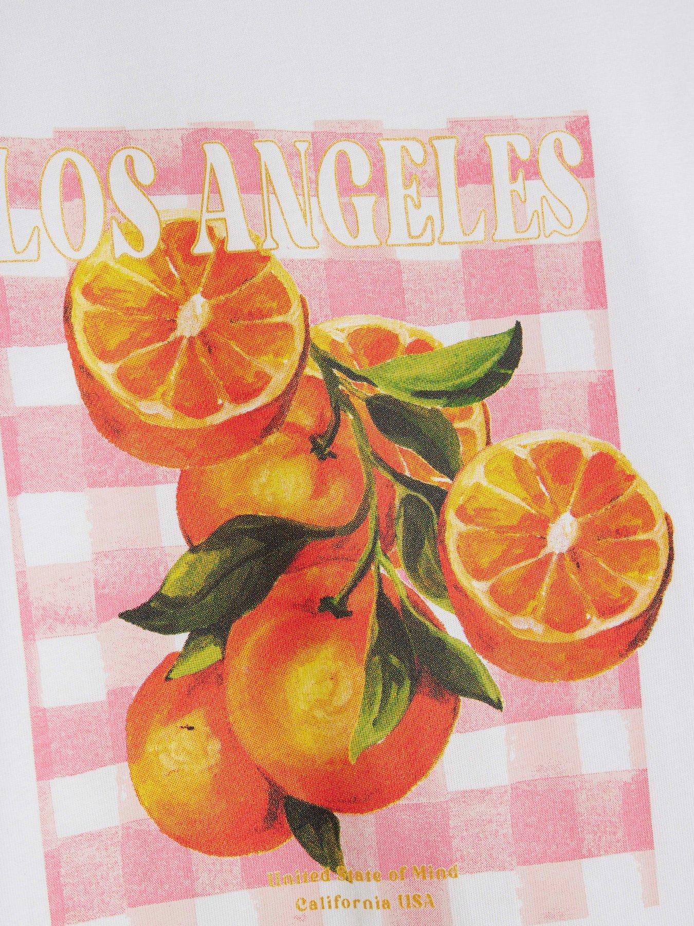  image of river-island-girls-pack-of-2-graphic-t-shirts-coral-oranges
