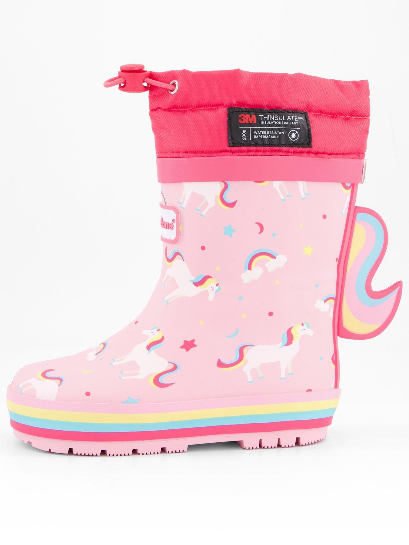 front image of the-very-collection-toezone-unicorn-thinsulate-rubber-wellie