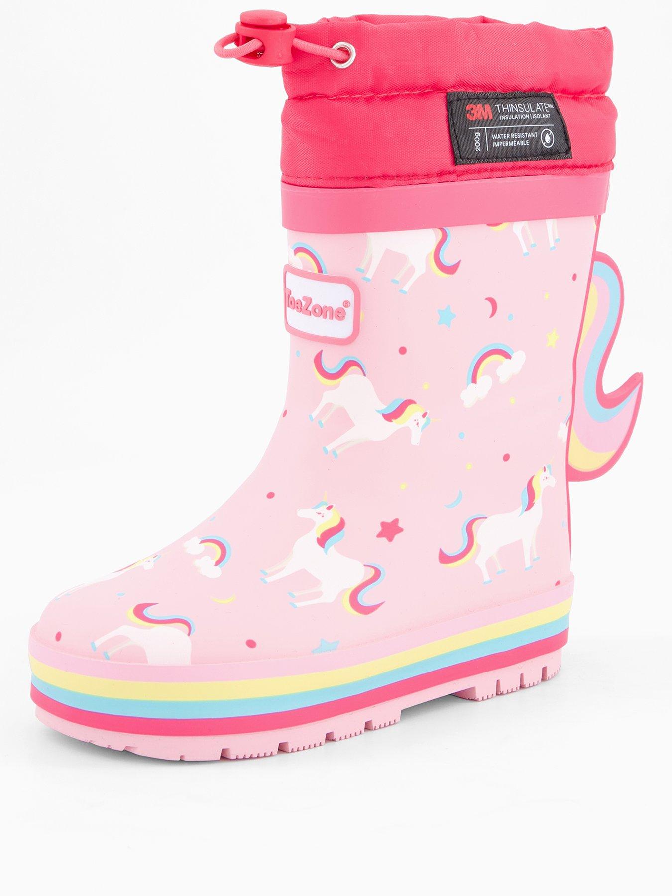 Image 2 of 7 of The Very Collection Toezone Unicorn Thinsulate Rubber Wellies