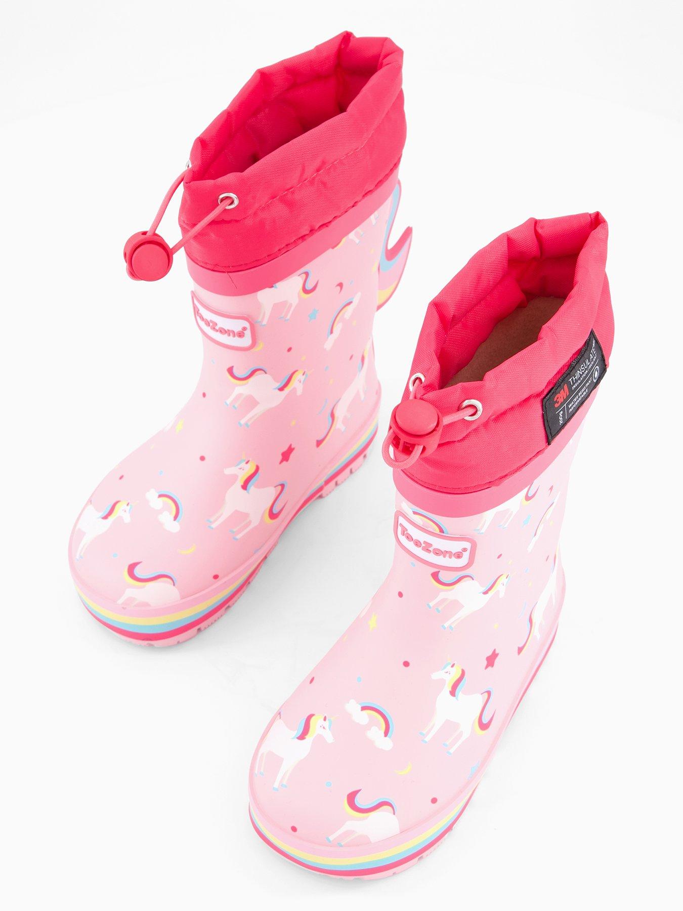 Image 3 of 7 of The Very Collection Toezone Unicorn Thinsulate Rubber Wellies