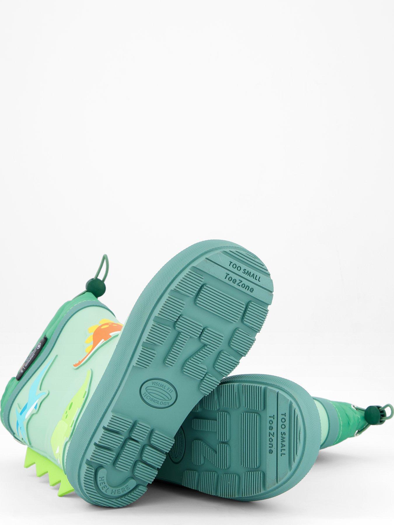  image of the-very-collection-toezone-dinosaur-thinsulate-rubber-wellie-green