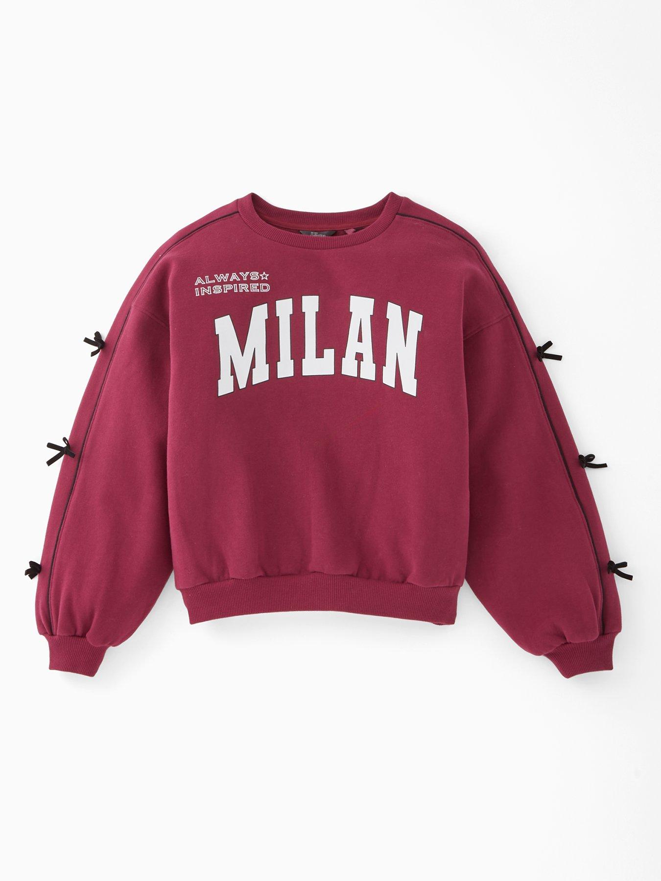 undefined Girls Side Stripe With Bow Detail Sweater - Multi