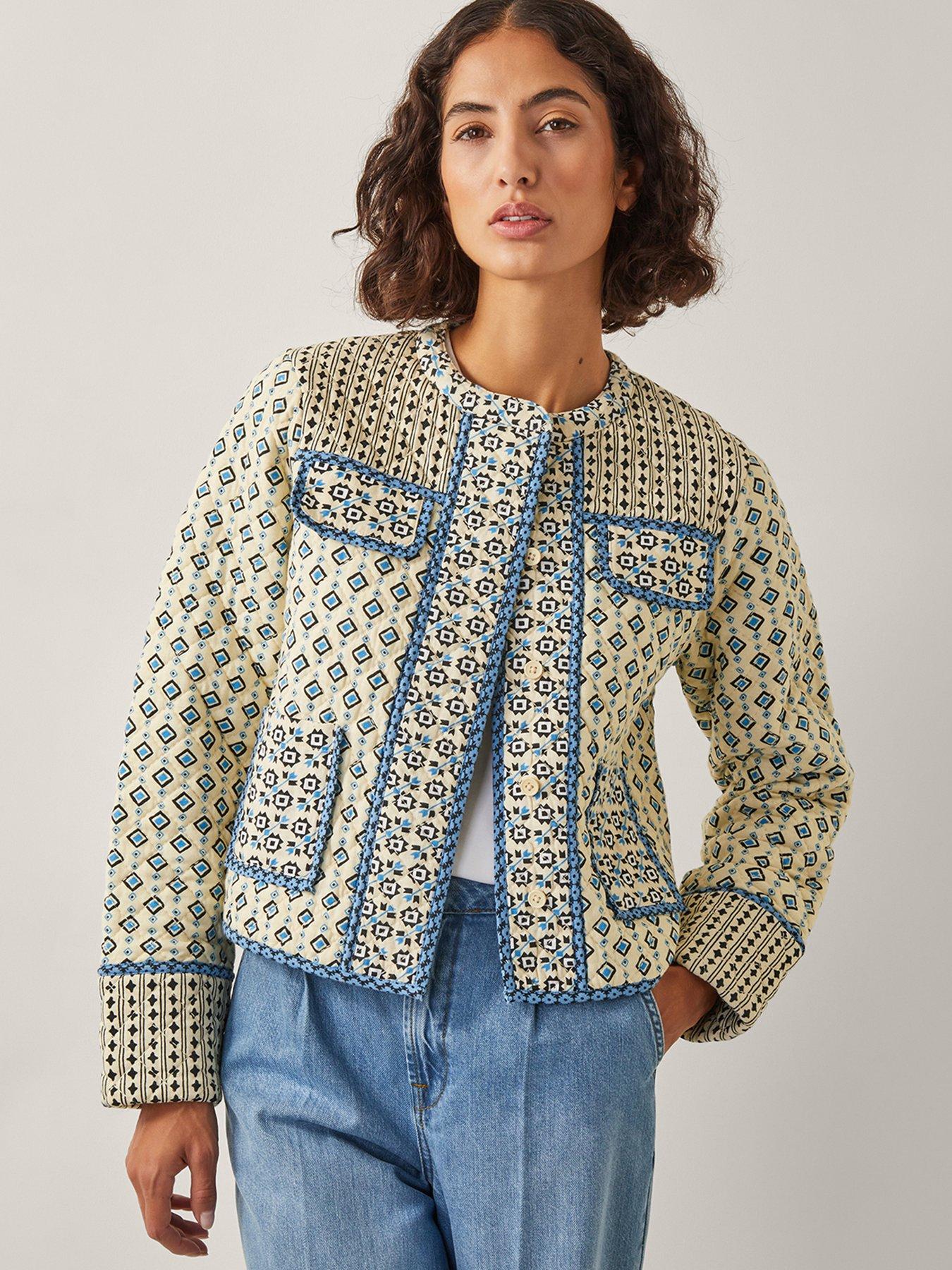  image of monsoon-judy-geometric-quilted-jacket-ivory-cream