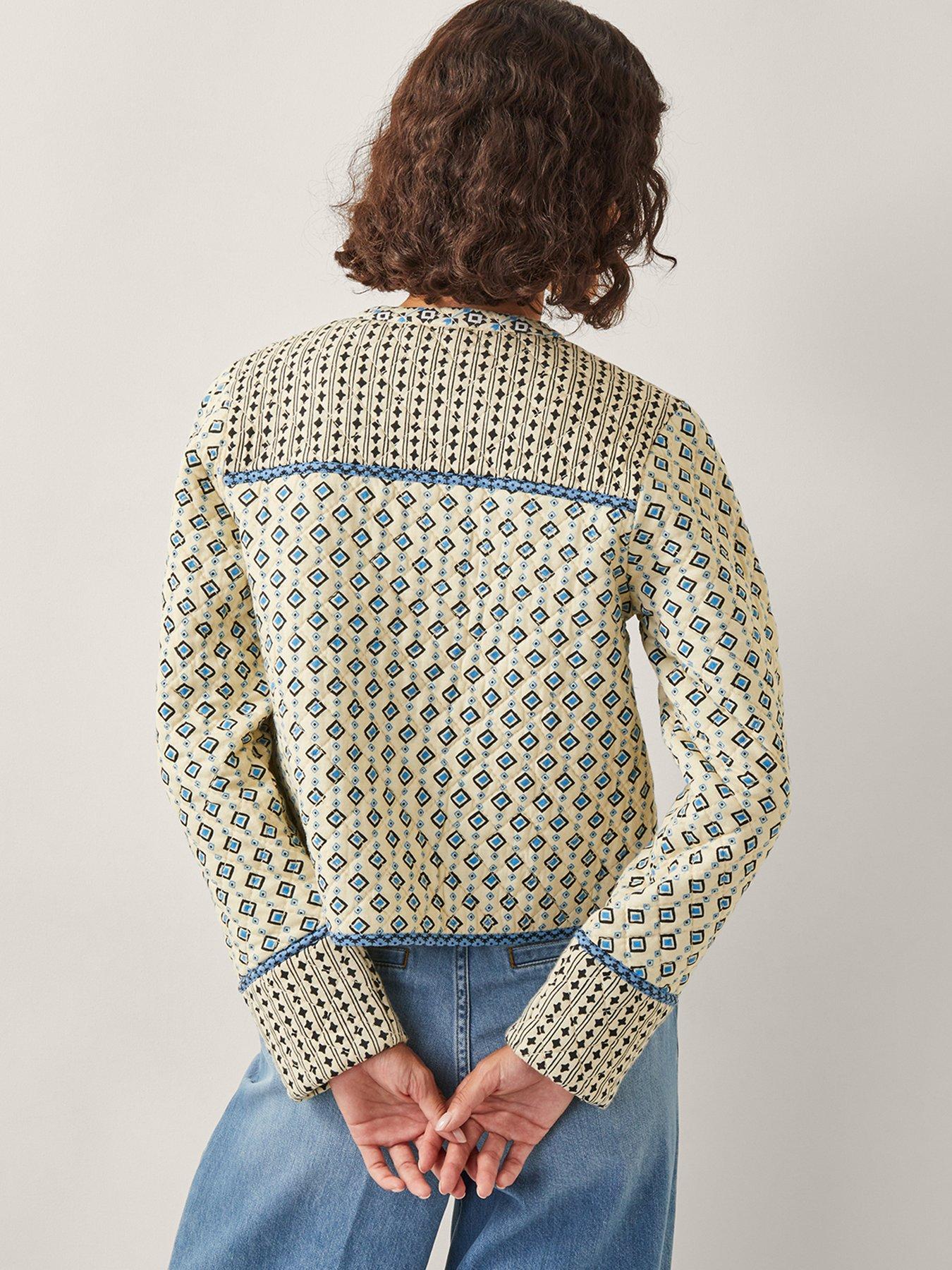  image of monsoon-judy-geometric-quilted-jacket-ivory-cream