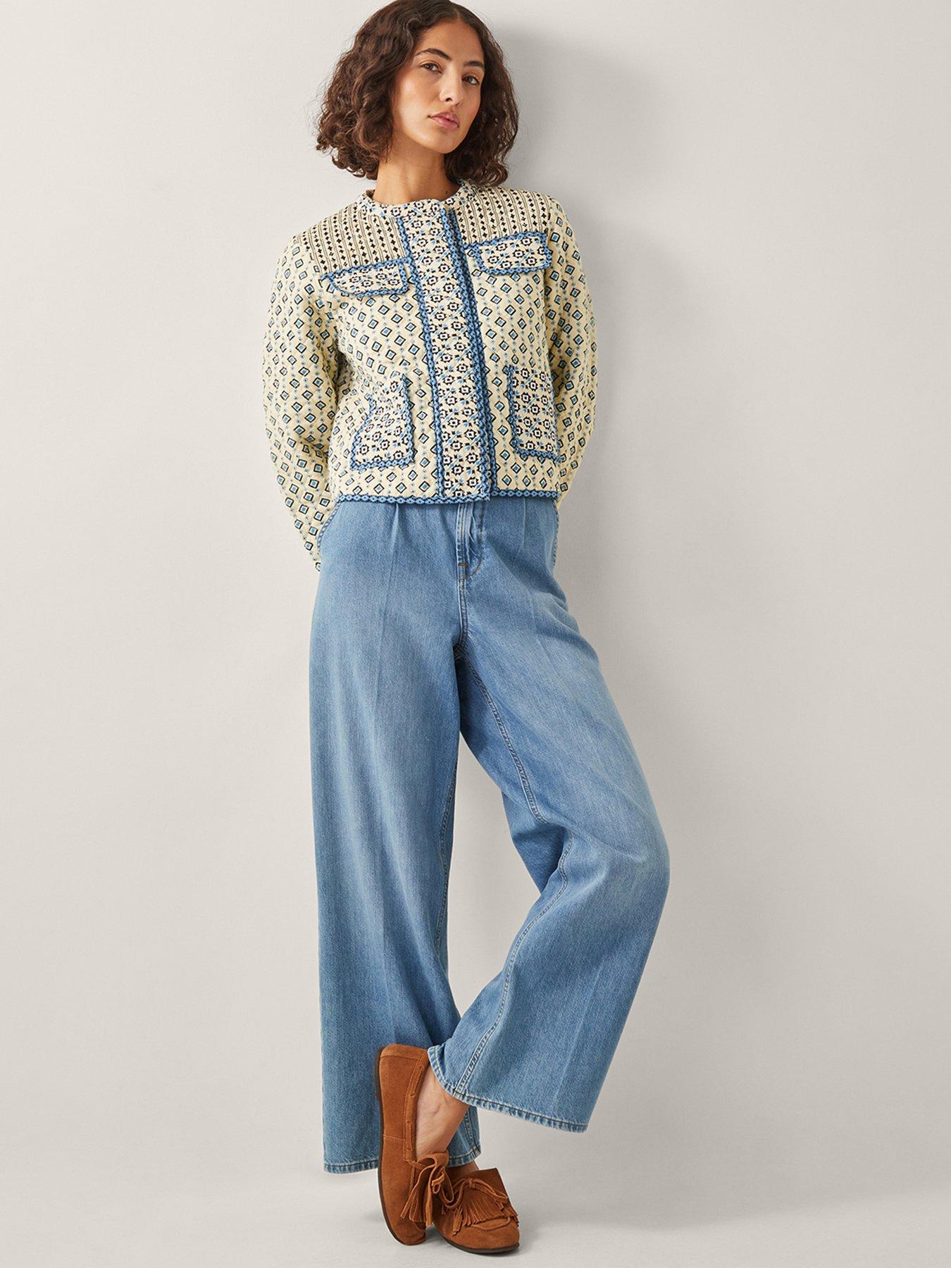  image of monsoon-judy-geometric-quilted-jacket-ivory-cream