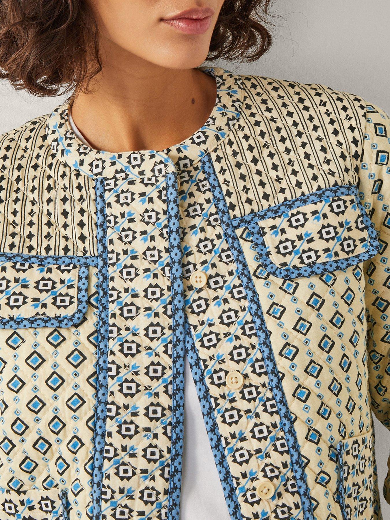  image of monsoon-judy-geometric-quilted-jacket-ivory-cream