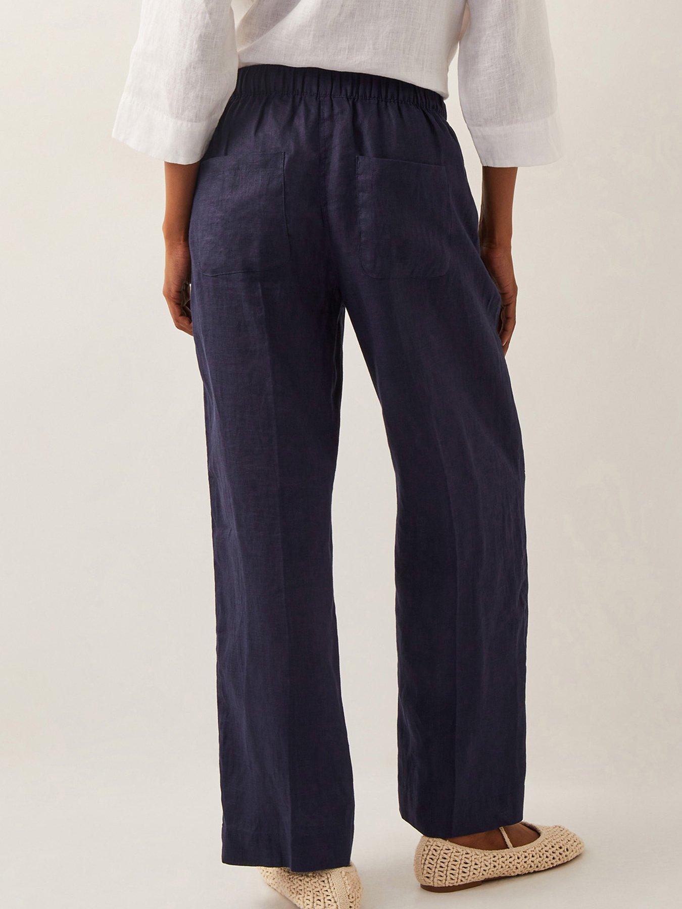  image of monsoon-jolie-linen-trouser-navy