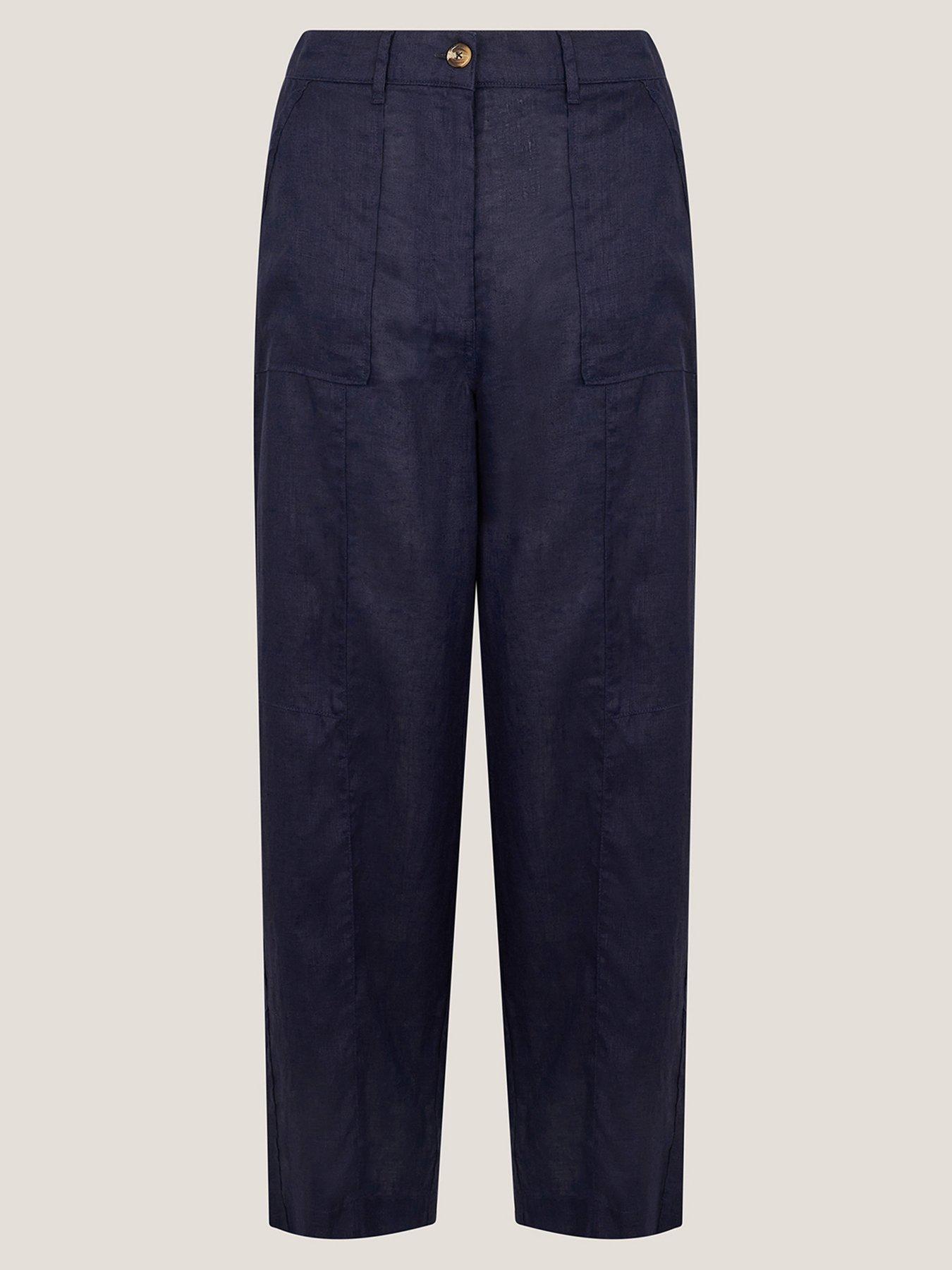  image of monsoon-jolie-linen-trouser-navy