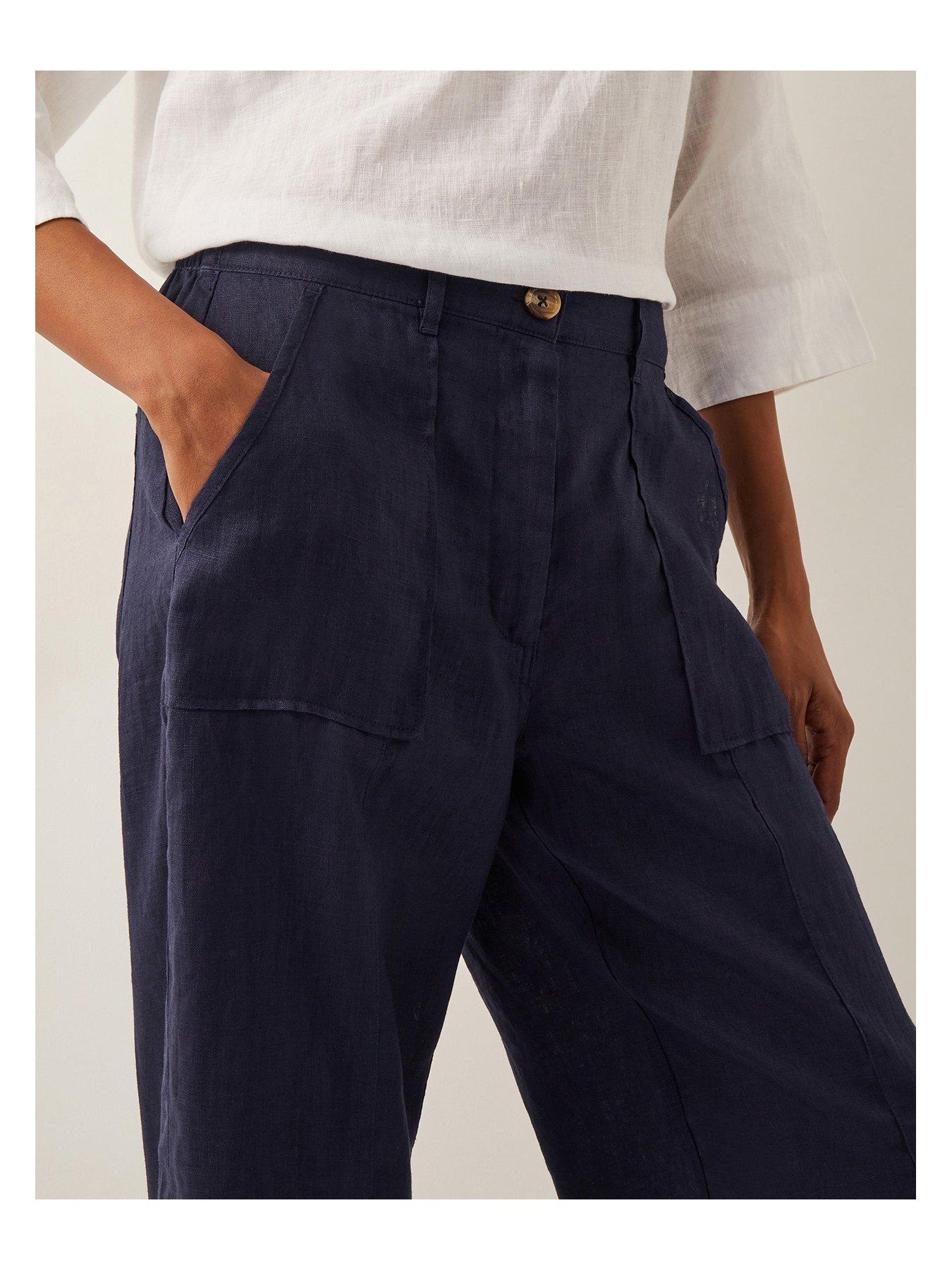  image of monsoon-jolie-linen-trouser-navy