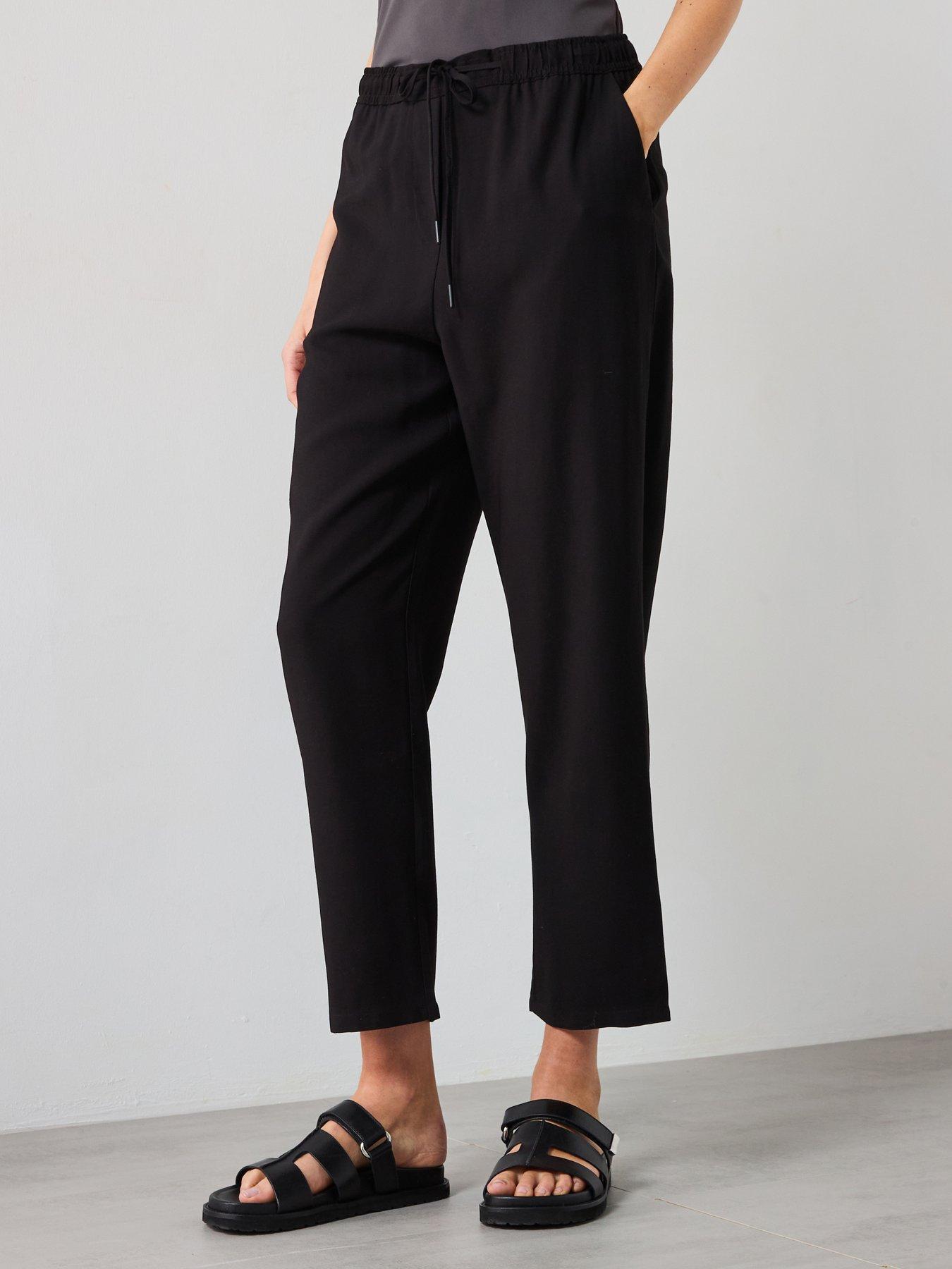  image of mango-elastic-waist-flowy-trousers