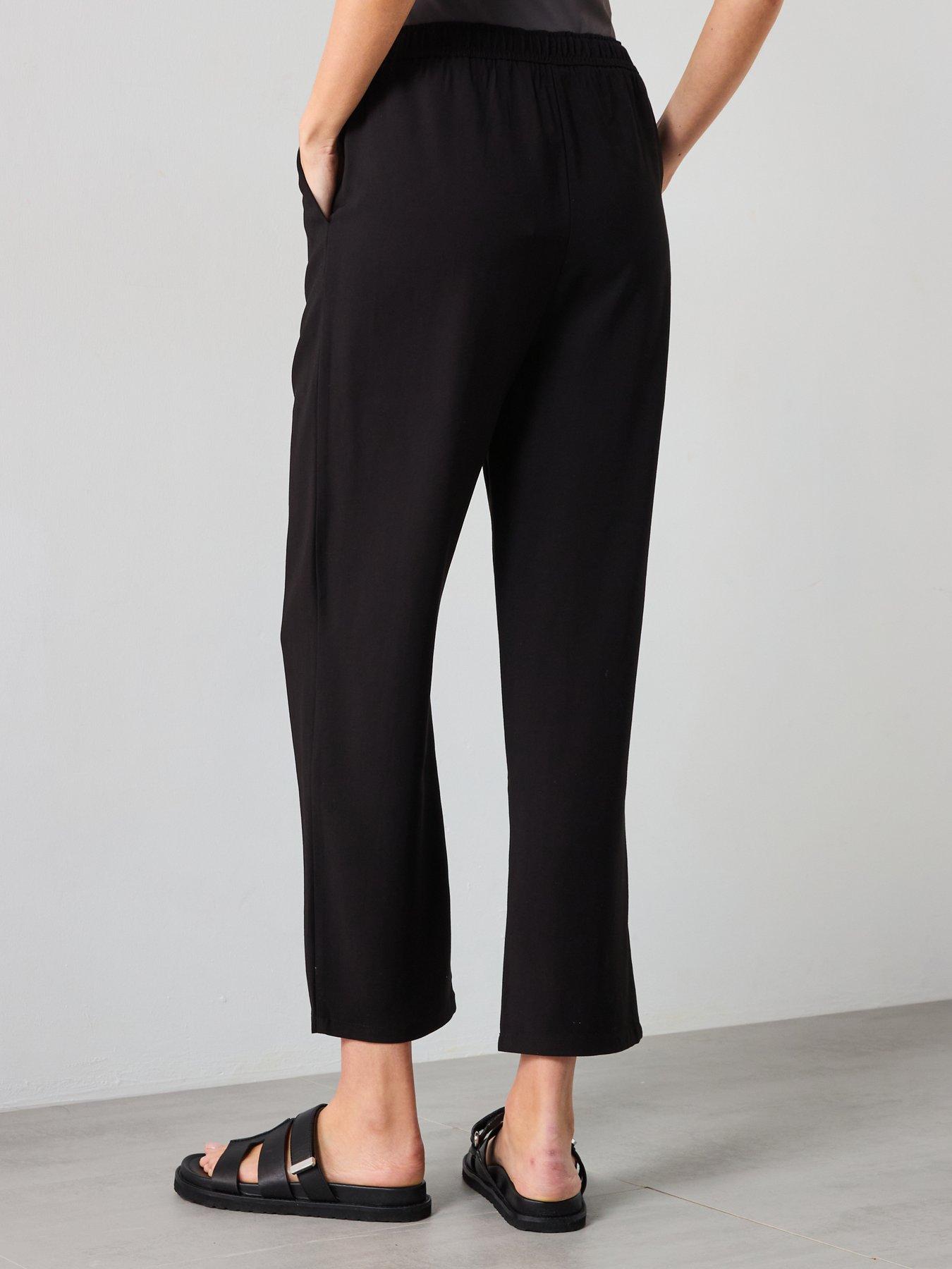  image of mango-elastic-waist-flowy-trousers