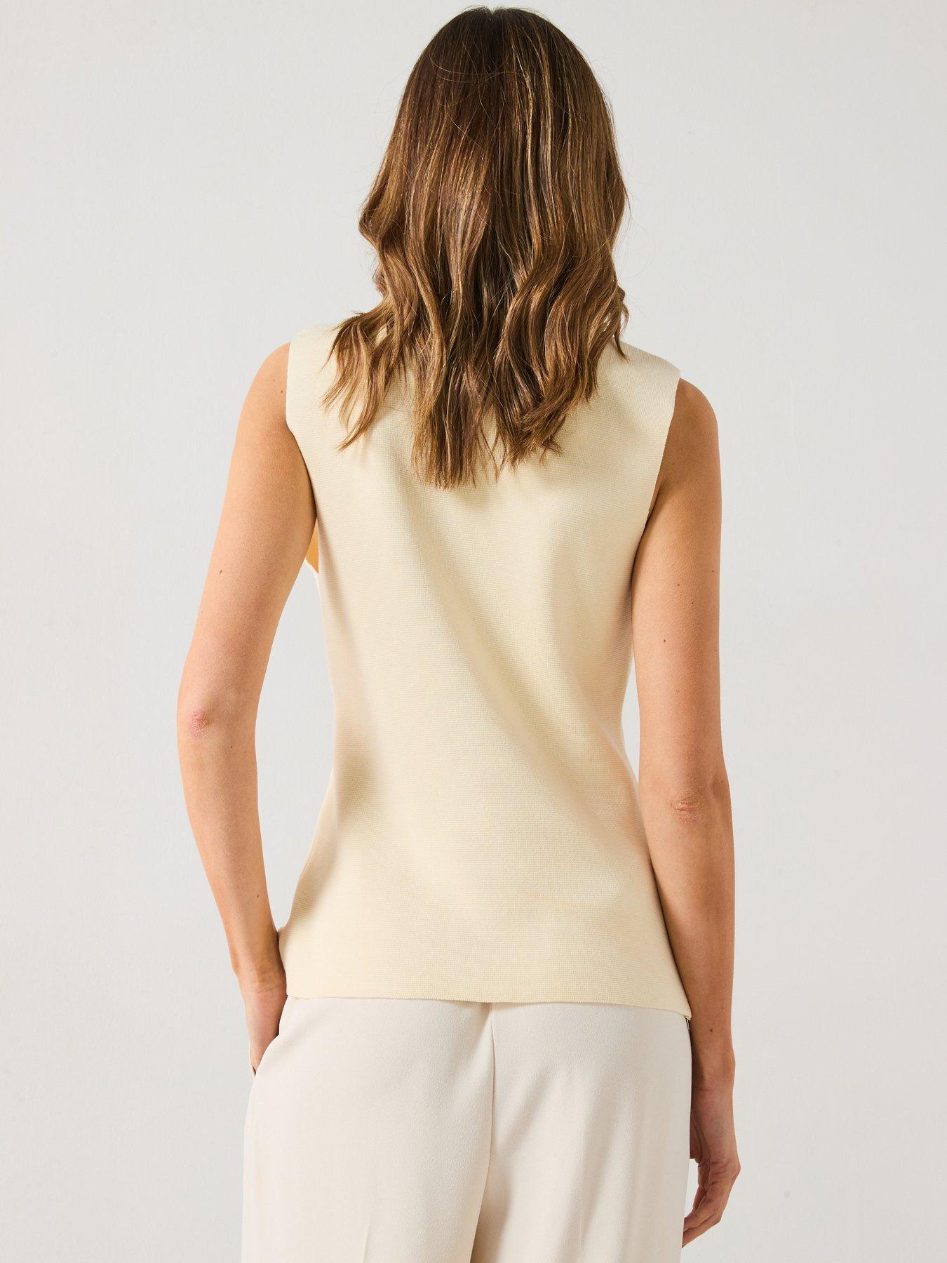  image of mango-fine-knit-waistcoat-with-buttons-cream
