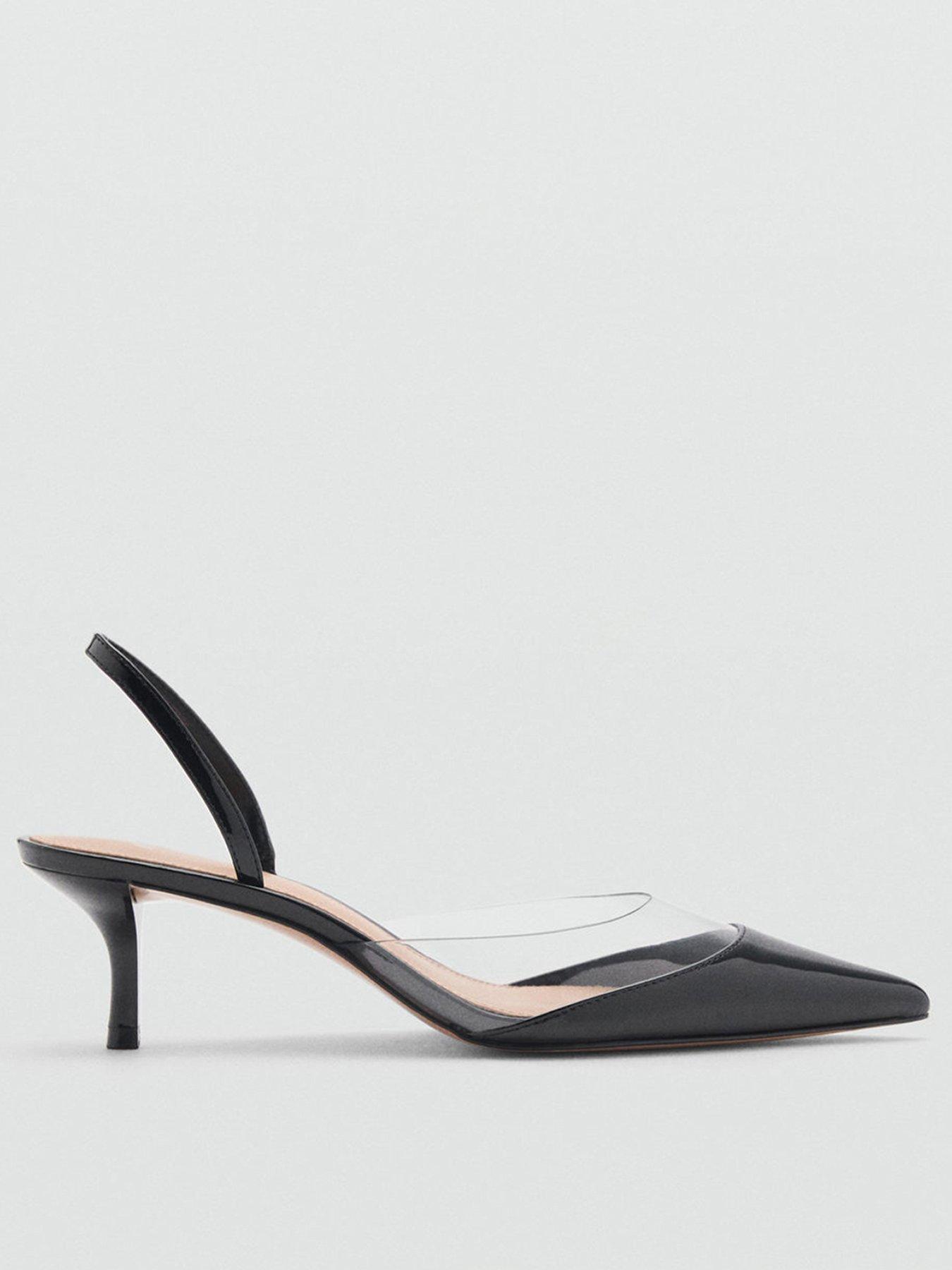  image of mango-heeled-shoes-with-vinyl-panel-black