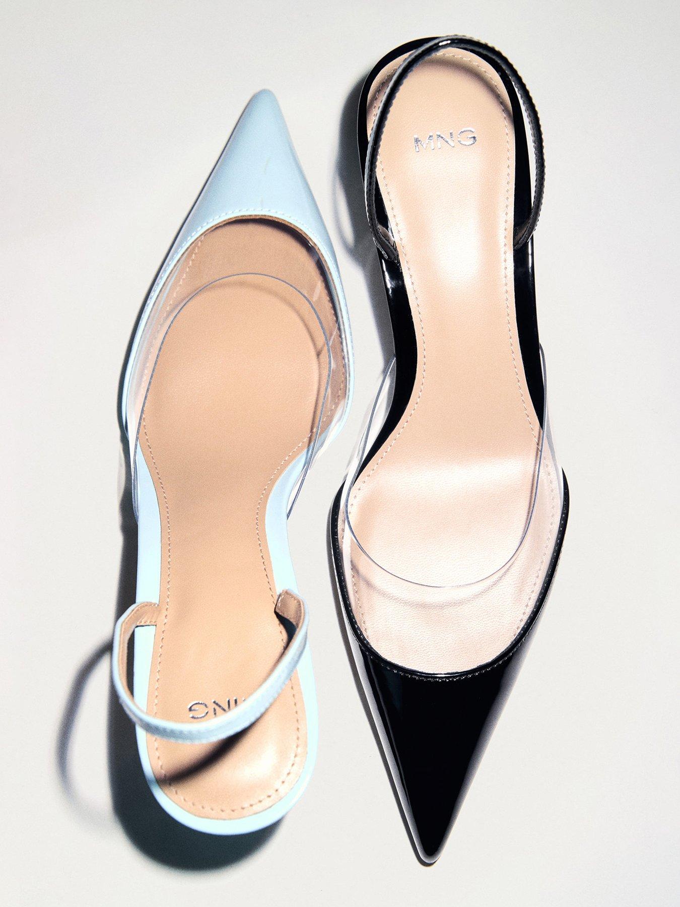  image of mango-heeled-shoes-with-vinyl-panel-black