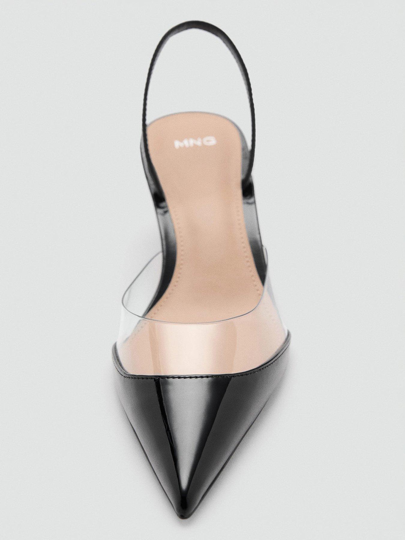  image of mango-heeled-shoes-with-vinyl-panel-black