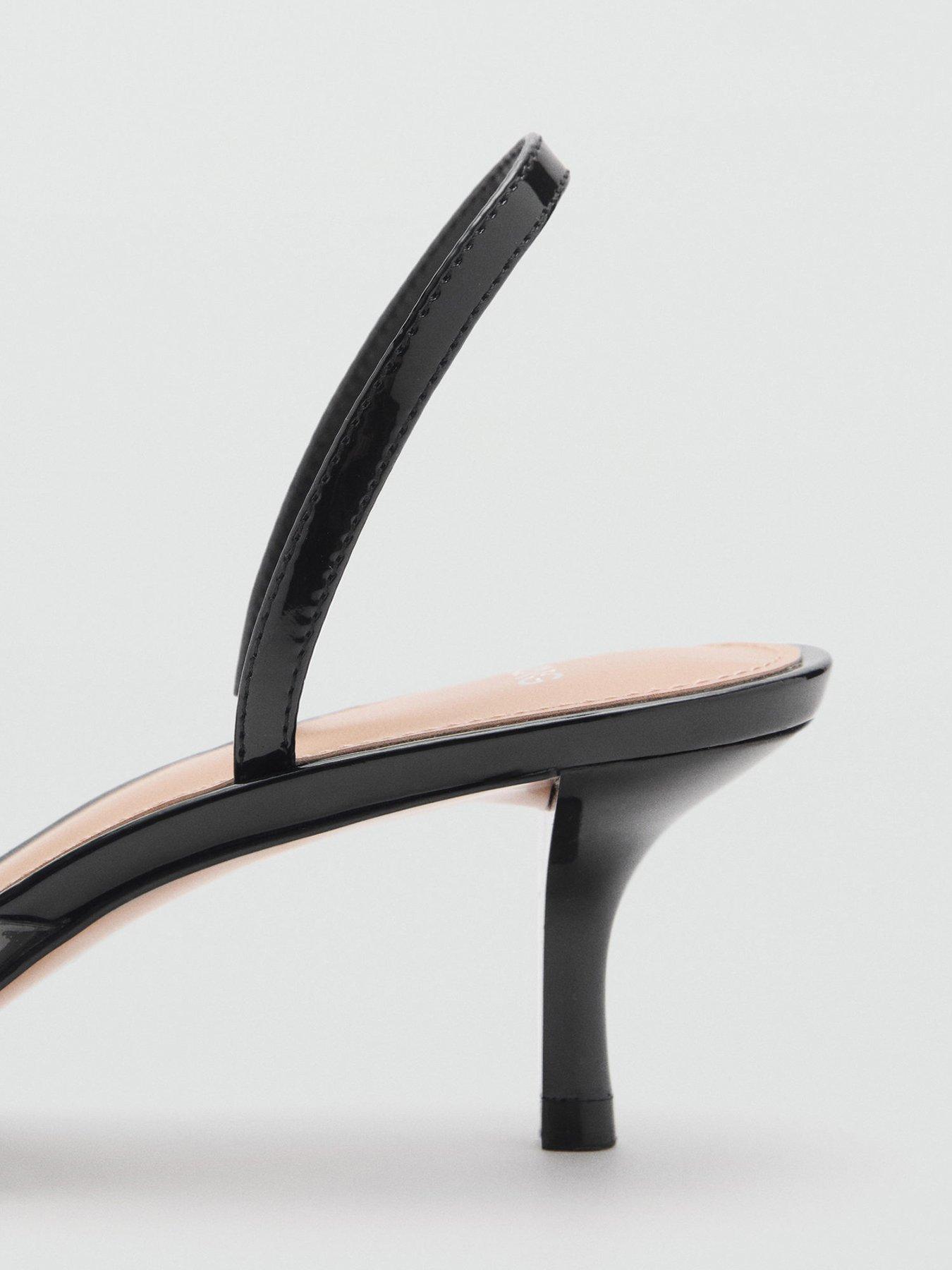  image of mango-heeled-shoes-with-vinyl-panel-black