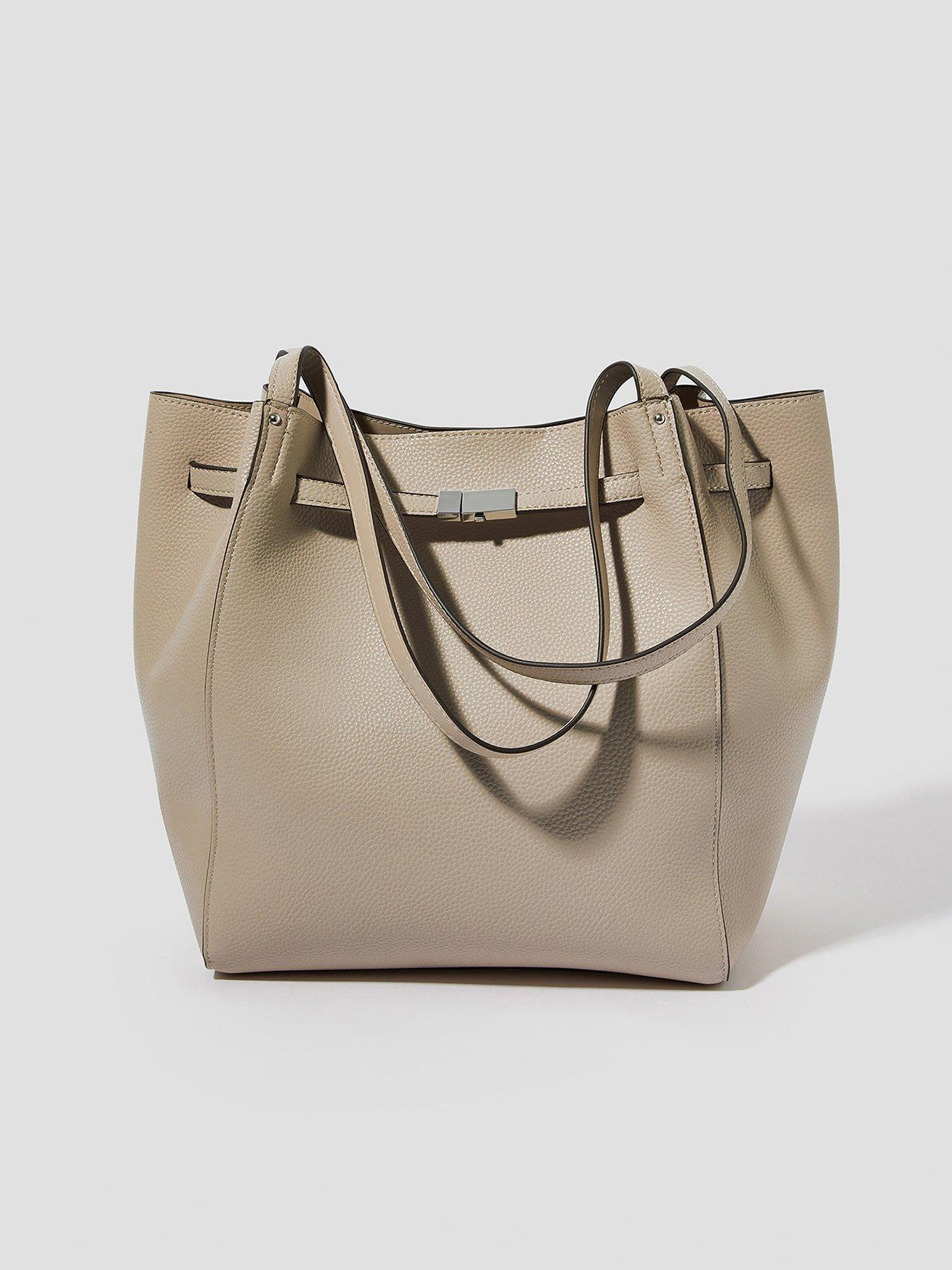  image of monsoon-kate-strap-detail-tote-bag-grey