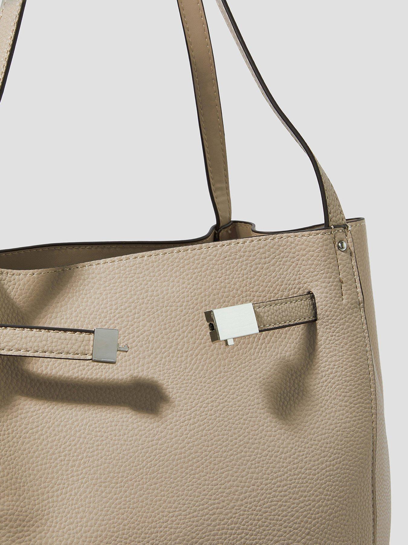  image of monsoon-kate-strap-detail-tote-bag-grey