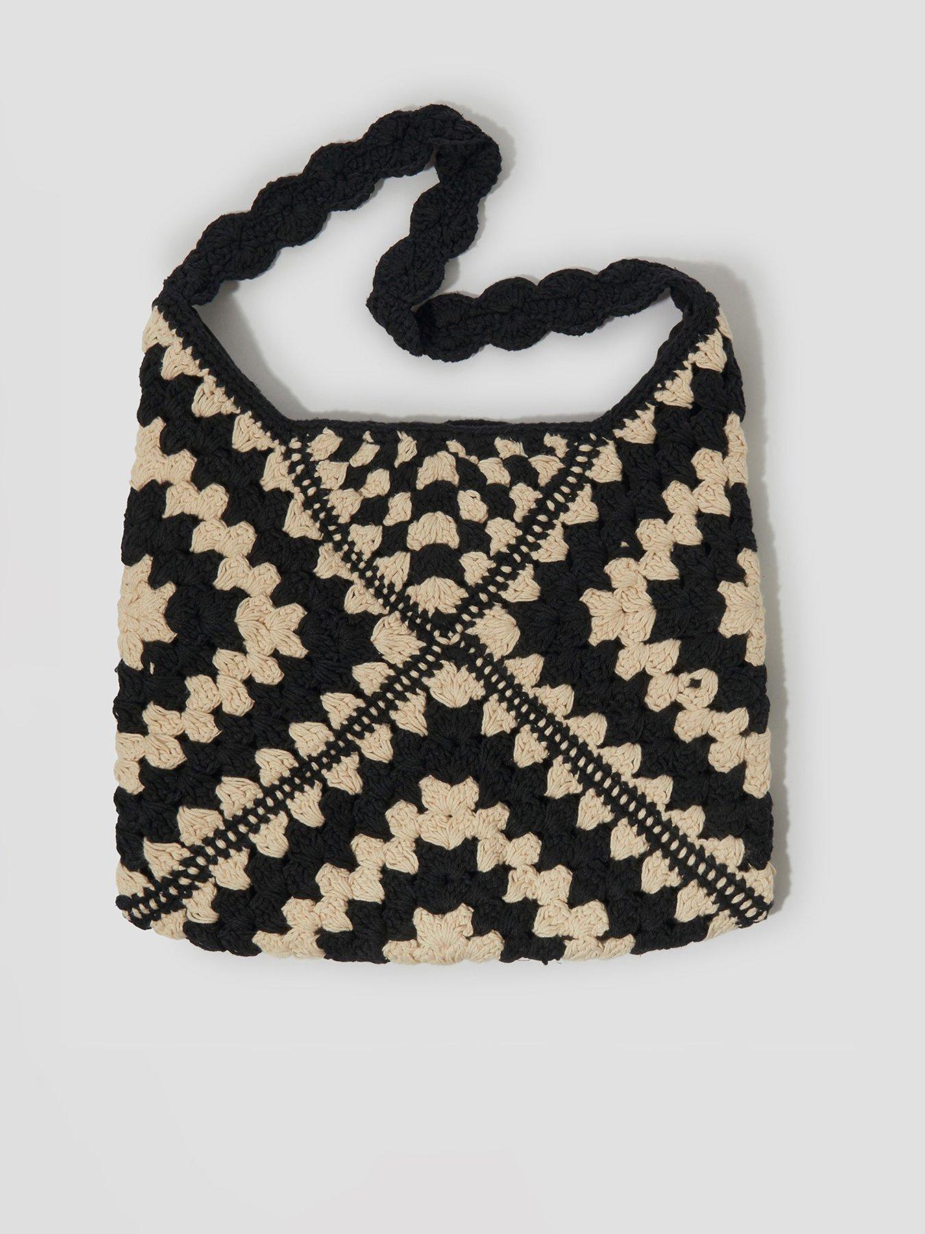 undefined Mae Crochet Shopper Bag - Black