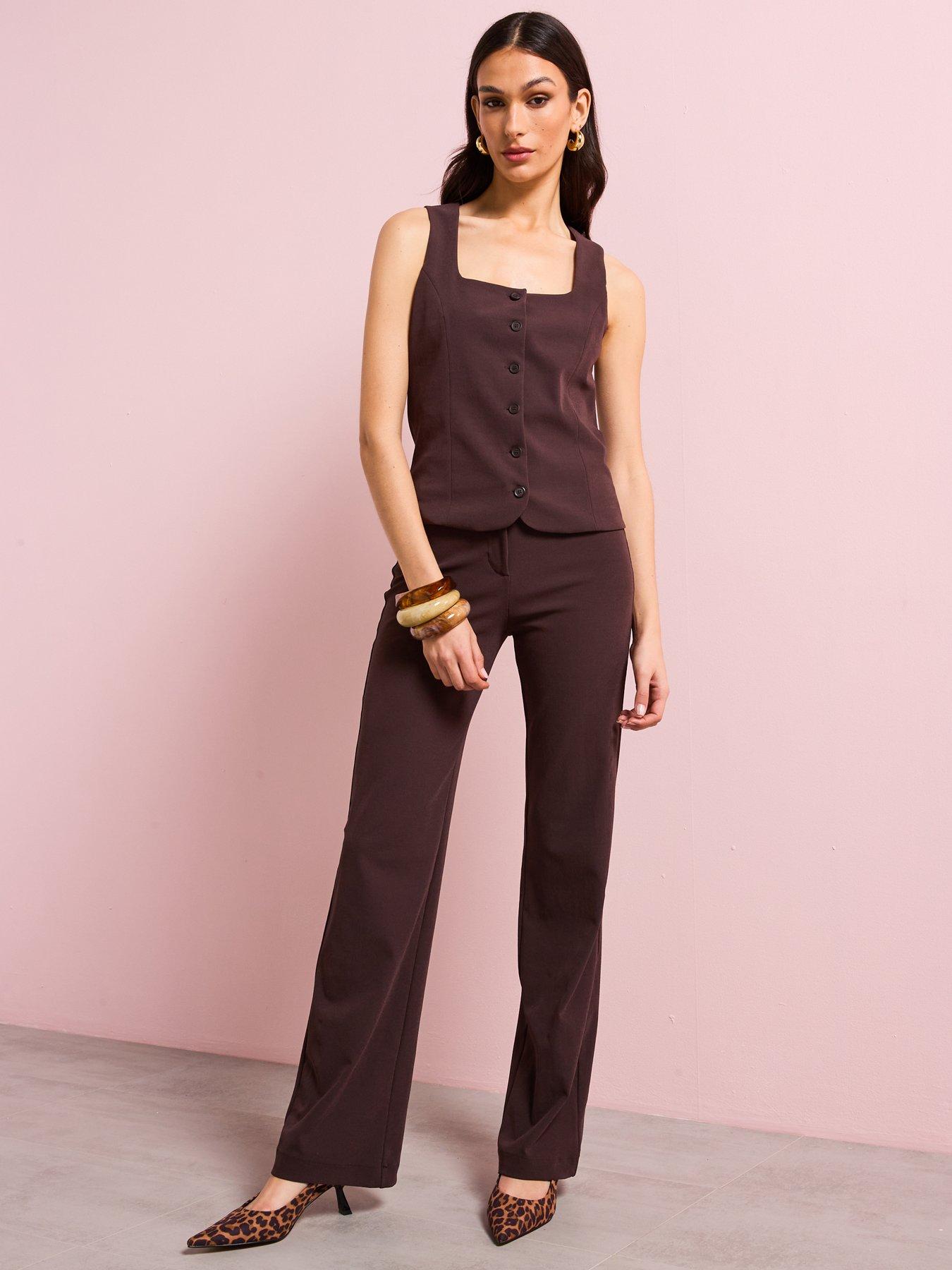  image of mango-slim-fit-suit-vest-brown