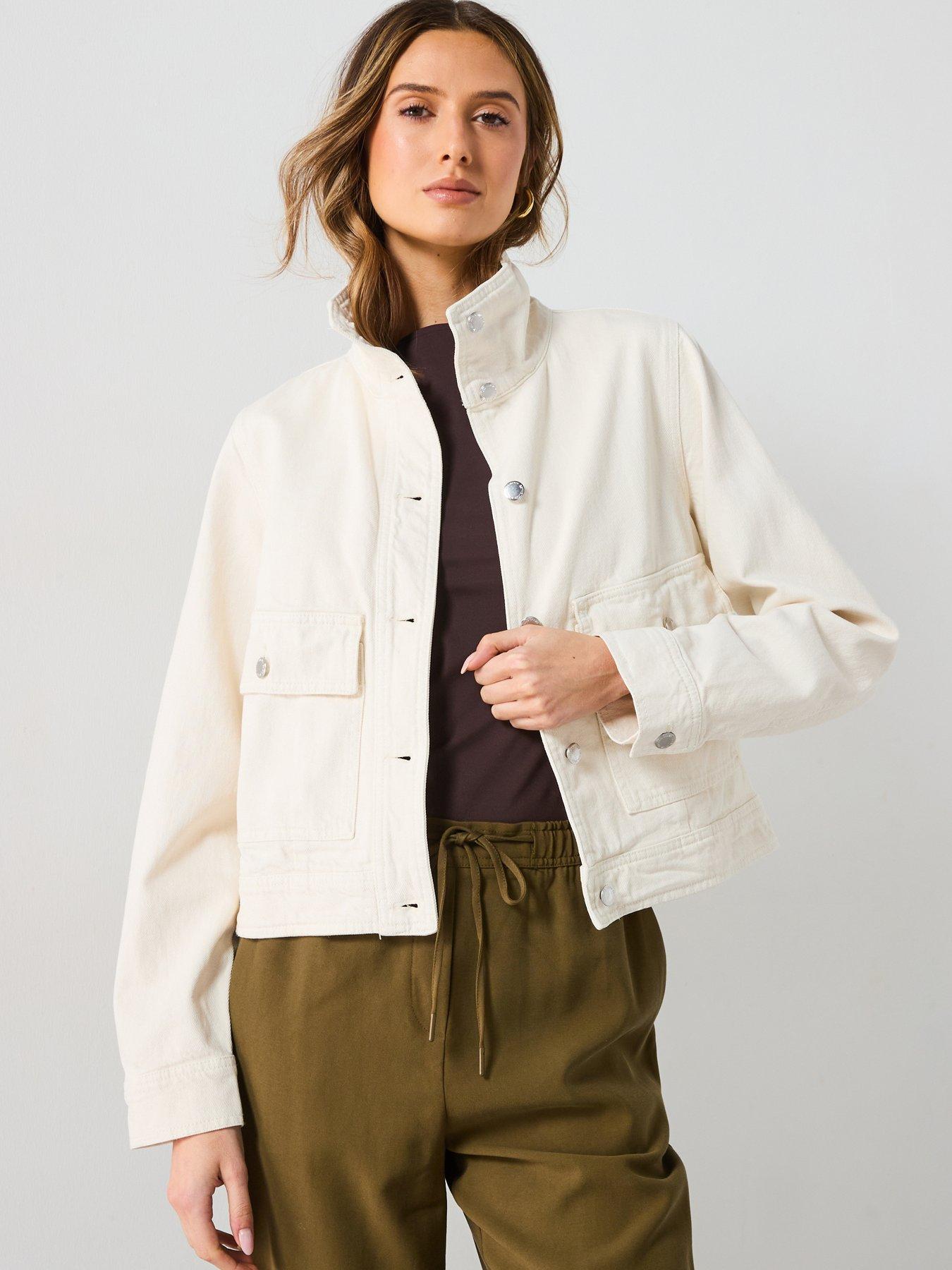 Mango Cotton Jacket With High Collar And Pockets Littlewoods