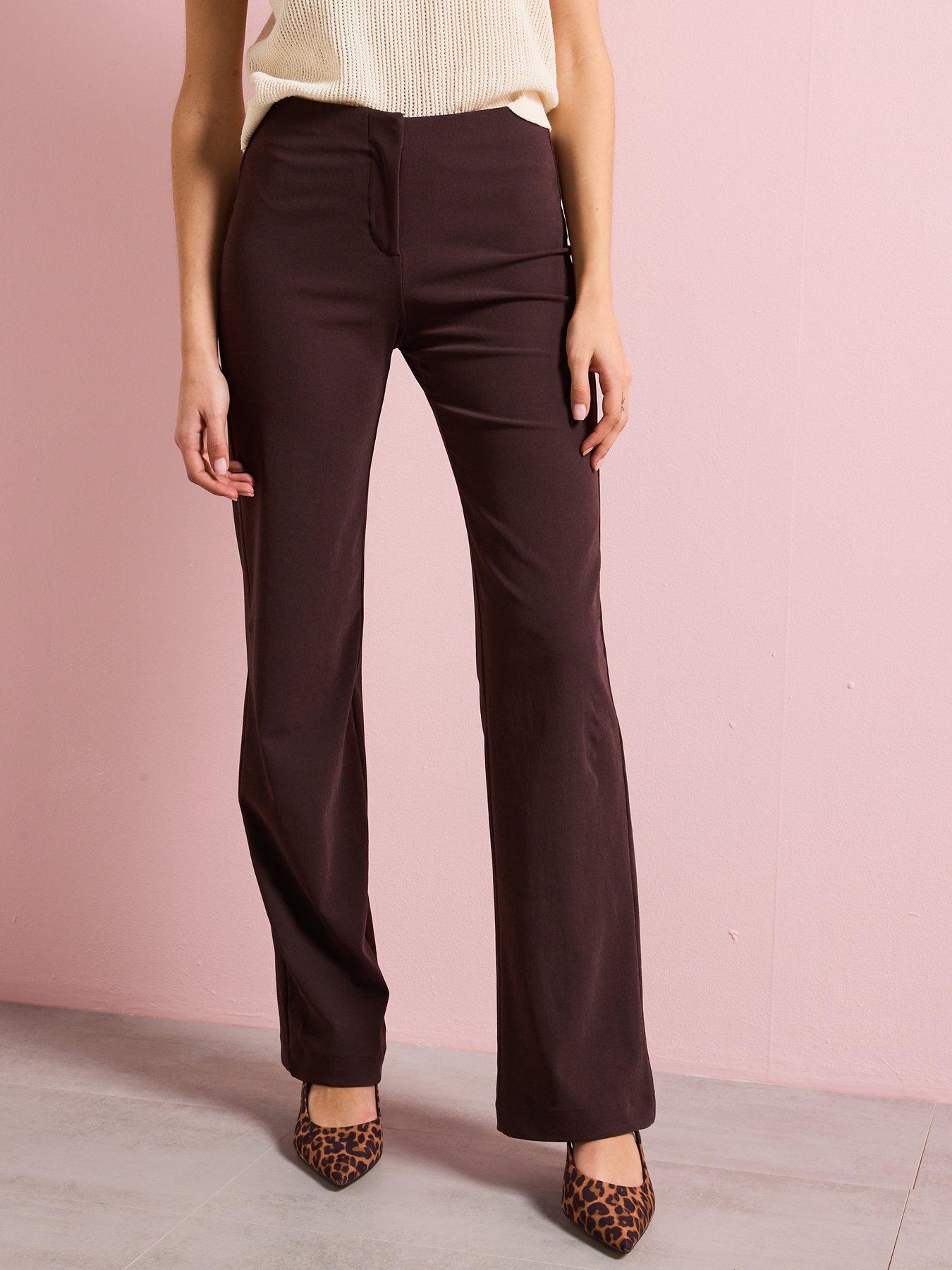  image of mango-straight-suit-trousers-brown