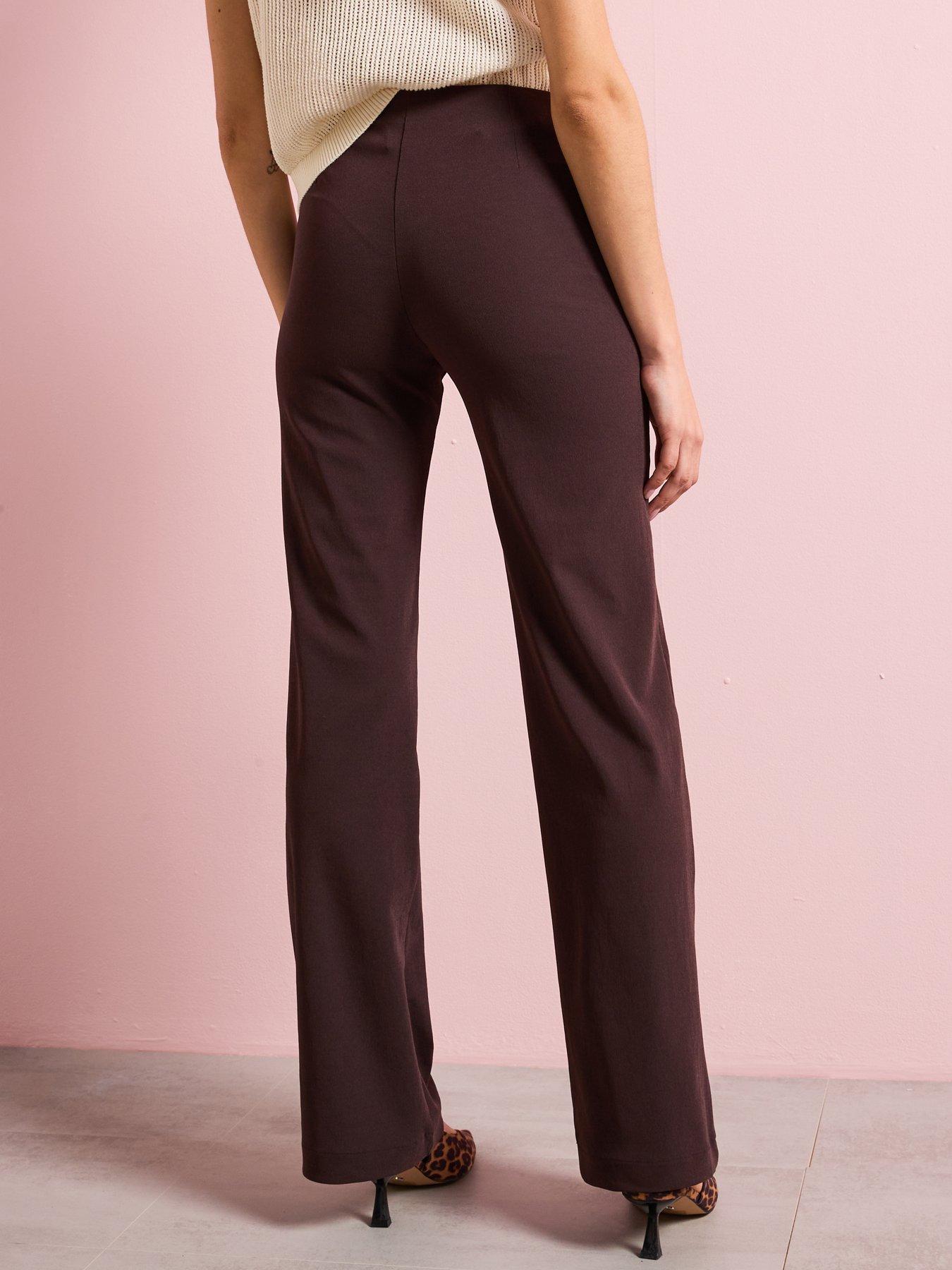  image of mango-straight-suit-trousers-brown
