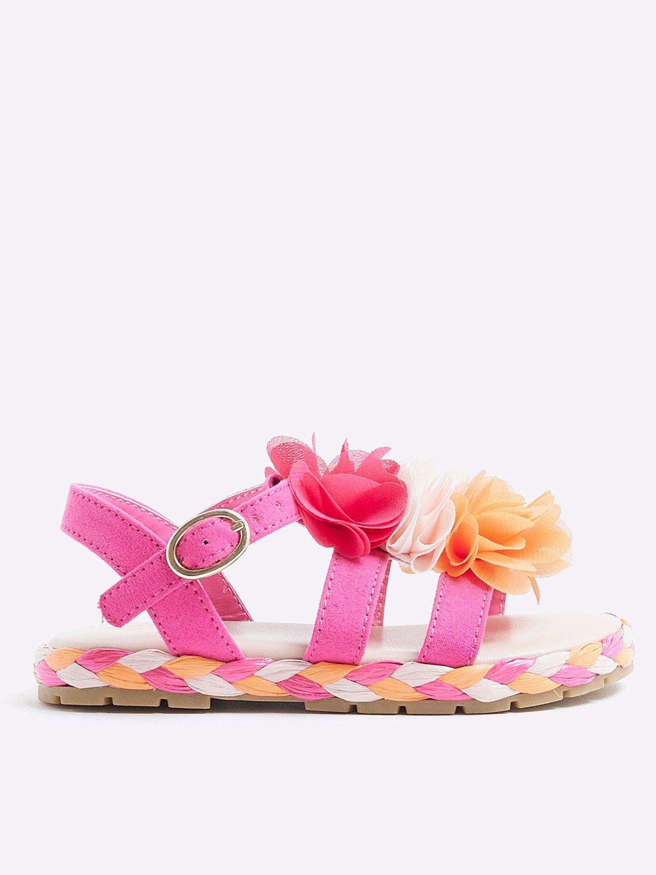 River Island Mini Girl Flower Sandals - Pink