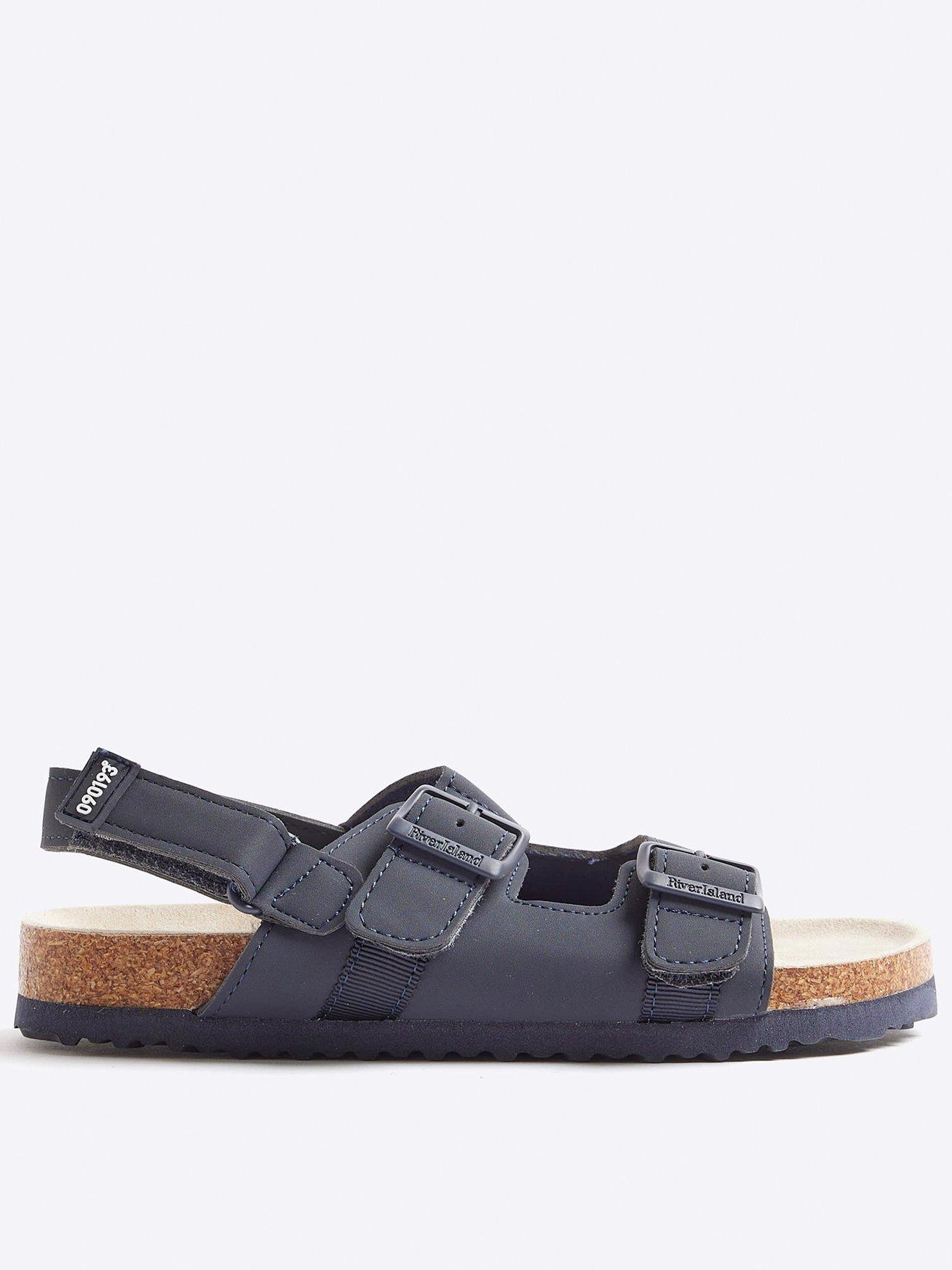 undefined Older Boys Buckle Corkbed Sandals - Navy