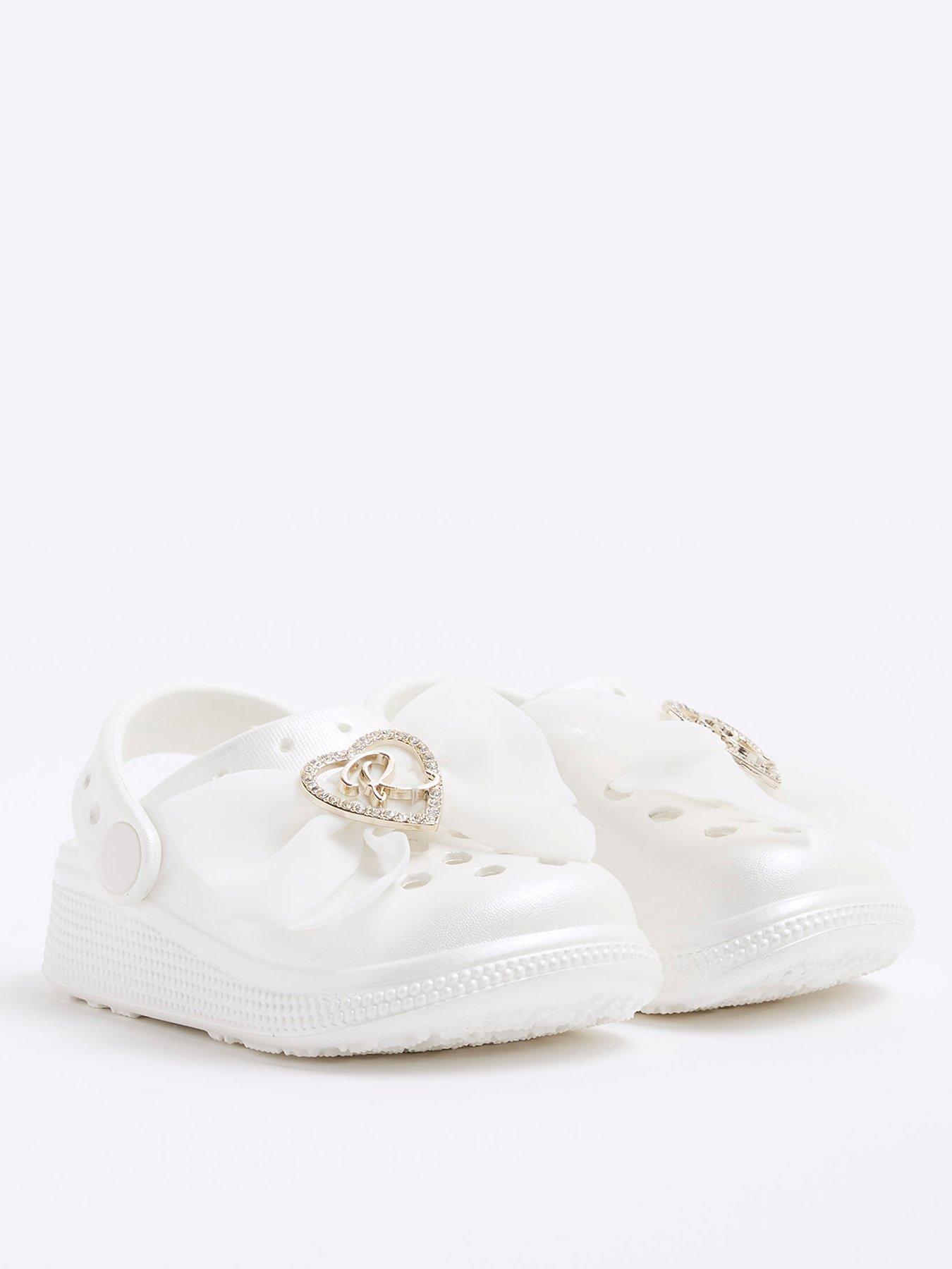  image of river-island-mini-mini-girls-moulded-clog-cream